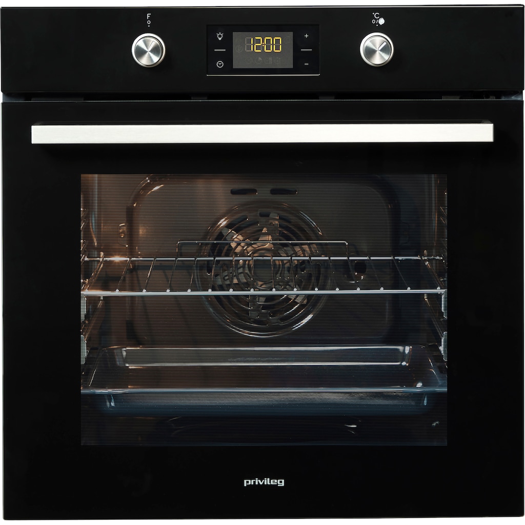 Privileg Backofen-Set »BAKO Turn&Cook 470 BLACK«, PBWR6 OP8V2 BLG, mit Teilauszug, Pyrolyse-Selbstreinigung