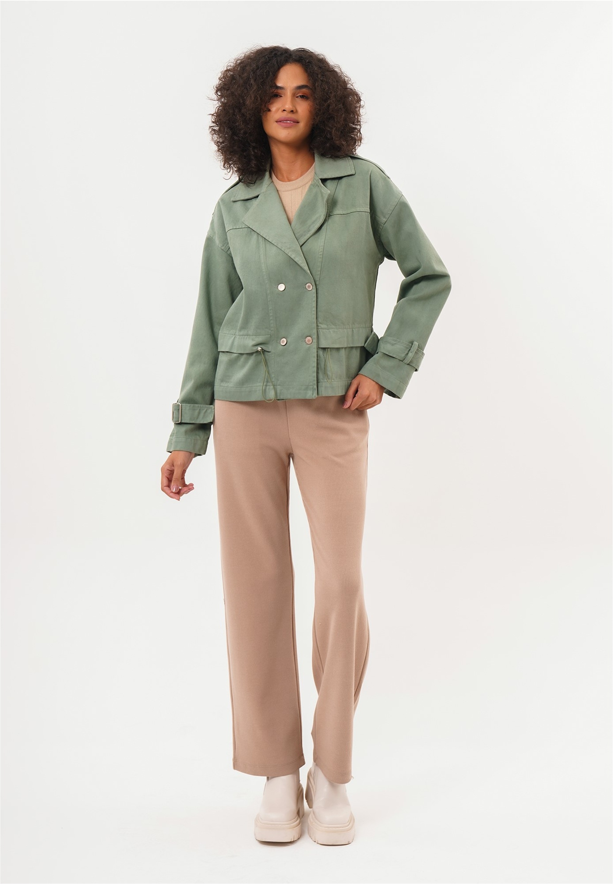 Thumbnail - freshlions Trenchcoat "Helena" 1 Stk. mit stylischem Reverskragen