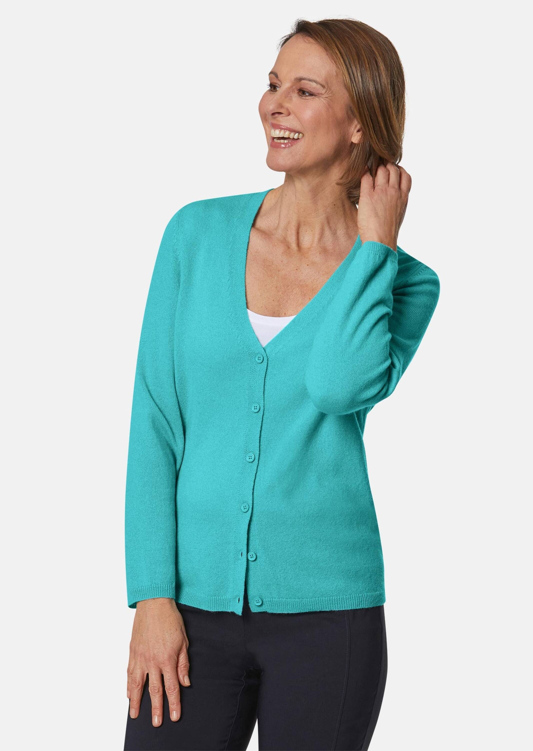 Thumbnail - GOLDNER Strickjacke "Kurzgröße Kaschmirstrickjacke mit V-Ausschnitt"