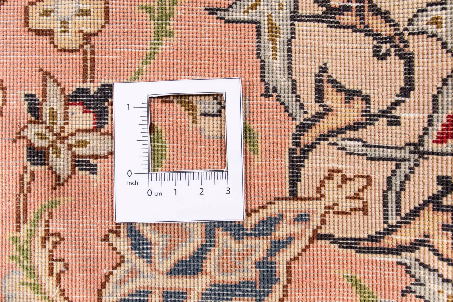 morgenland Orientteppich »Perser - Täbriz - Royal rund - 195 x 195 cm - beige«, rund, Wohnzimmer, Handgeknüpft, Einzelstück mit Zertifikat