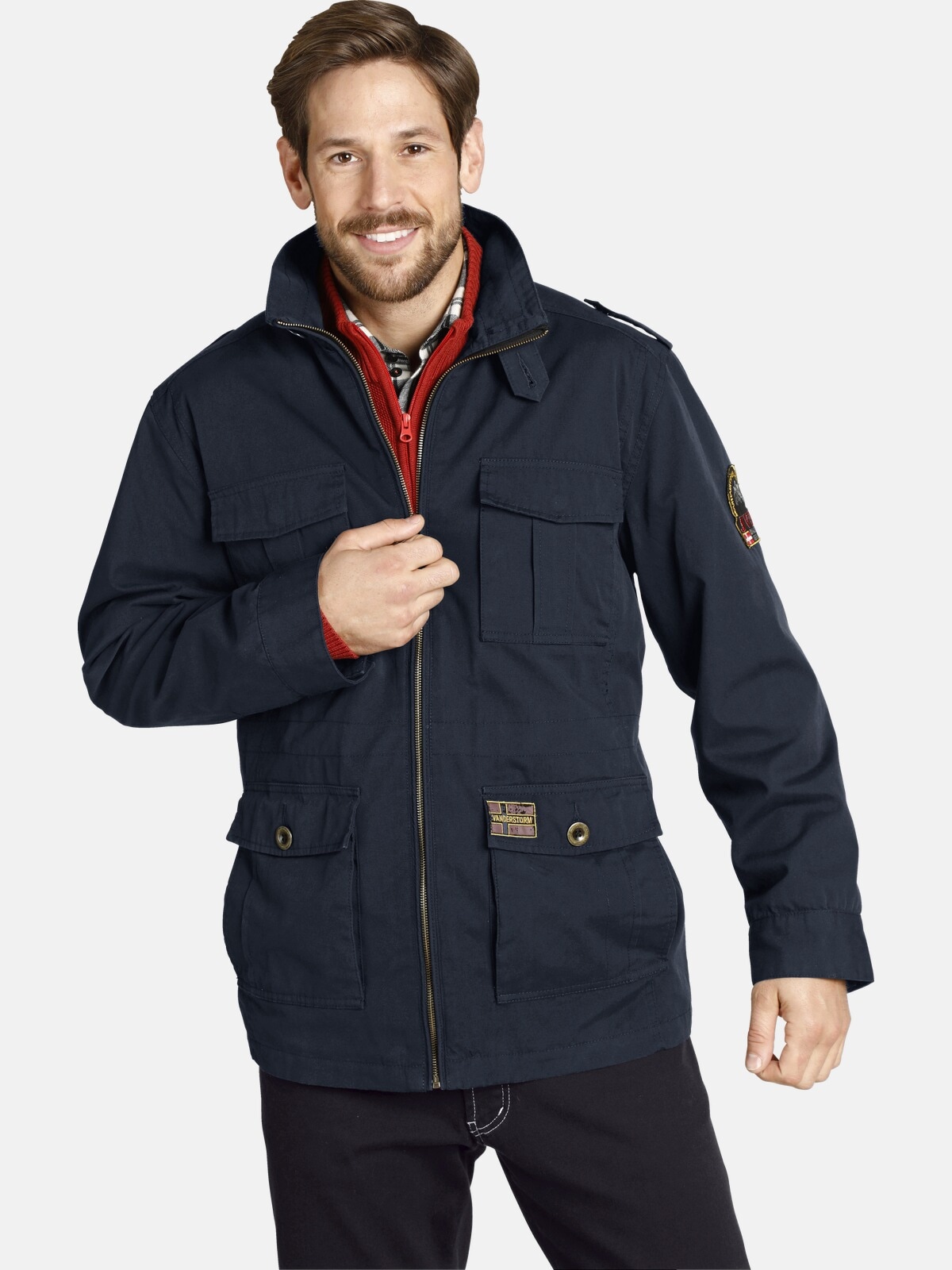 Jan Vanderstorm Fieldjacket "Fieldjacket BROR", (1 St.), ohne Kapuze, in modischem Used-Optik