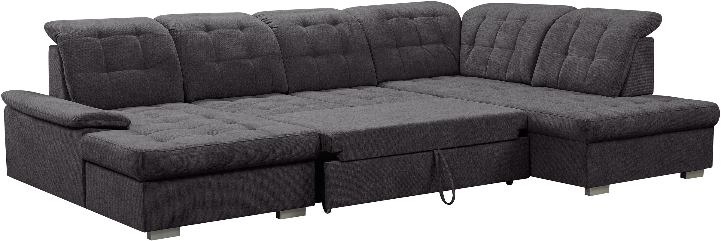 WERK2 Wohnlandschaft »Kordula-New Multifunktion Couch, Breite 332cm, U-Form«, Sofa in U-Form mit Schlaffunktion & Bettkasten, Schlafcouch