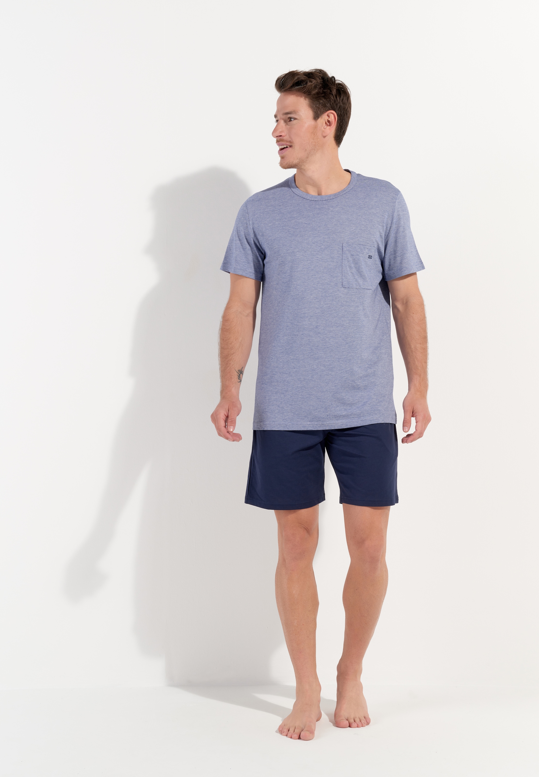 Hom Shorty "Modal Comfort" Seitentaschen, Rundhalsausschnitt, Kurzarm, weich