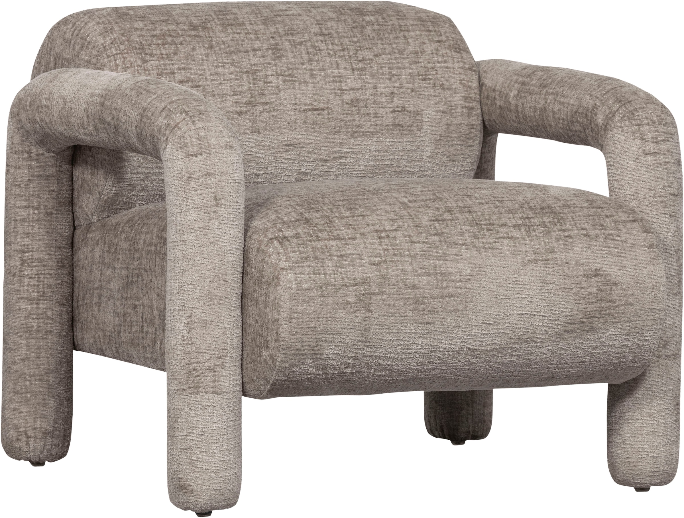 WOOOD Loungesessel "Lenny mit Grobstruktur-Velvetbezug und Armlehnen B 76 x T 82 x H 65 cm" Sehr hohe Verschleißfestigkeit, Tragkraft 120 kg, Pfleiglicht