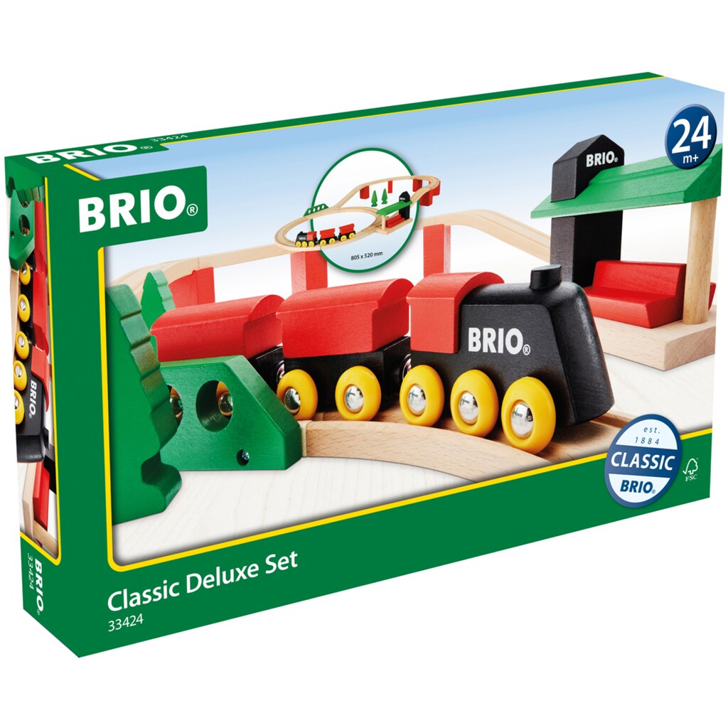 BRIO® Spielzeug-Eisenbahn »Classic Deluxe-Set«, (Set), FSC®- schützt Wald - weltweit