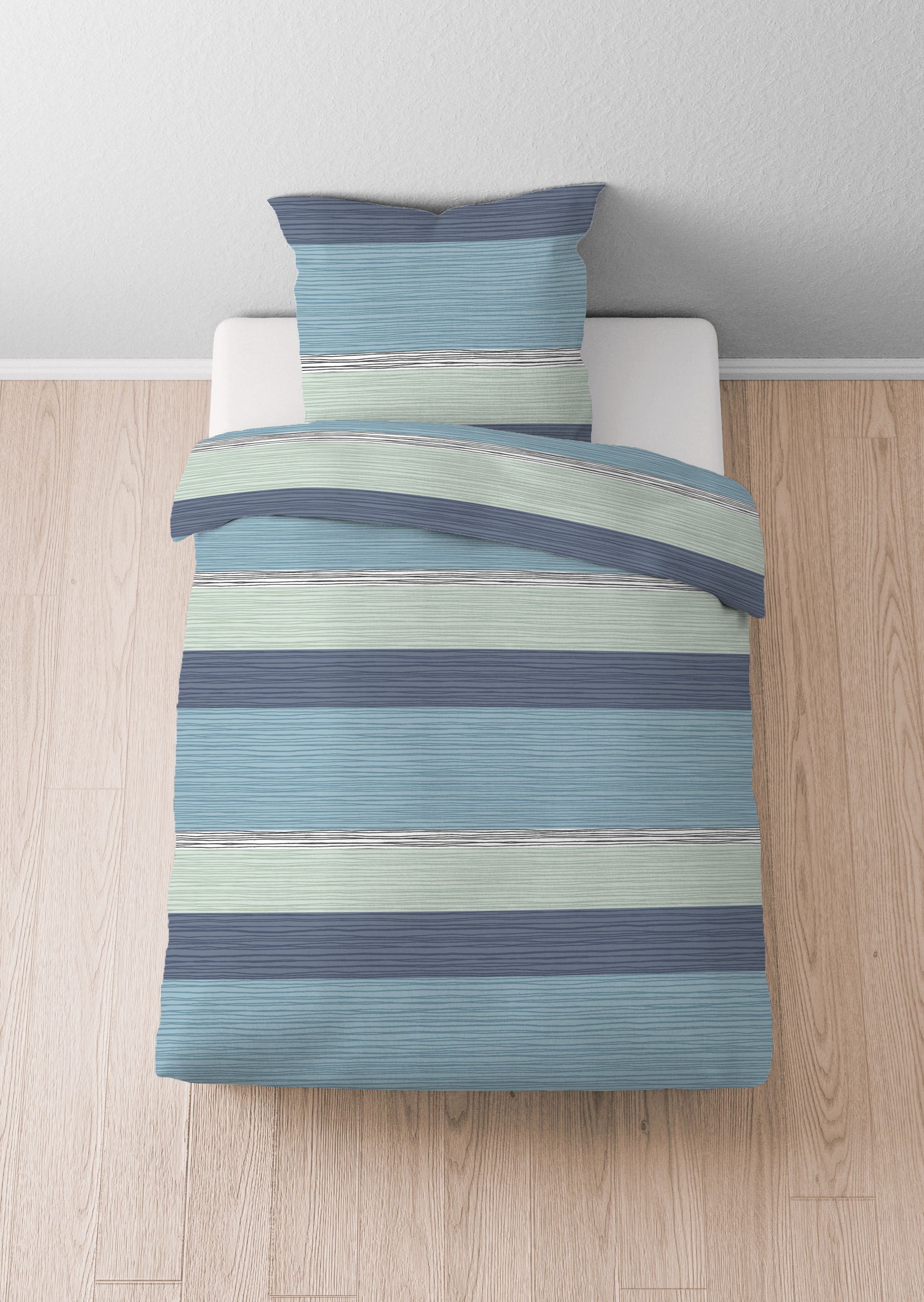 Castell - Markenbettwäsche Bettwäsche »260995« 2 Seersucker, bügelfrei, pflegeleicht, Reißverschluss, ganzjährig