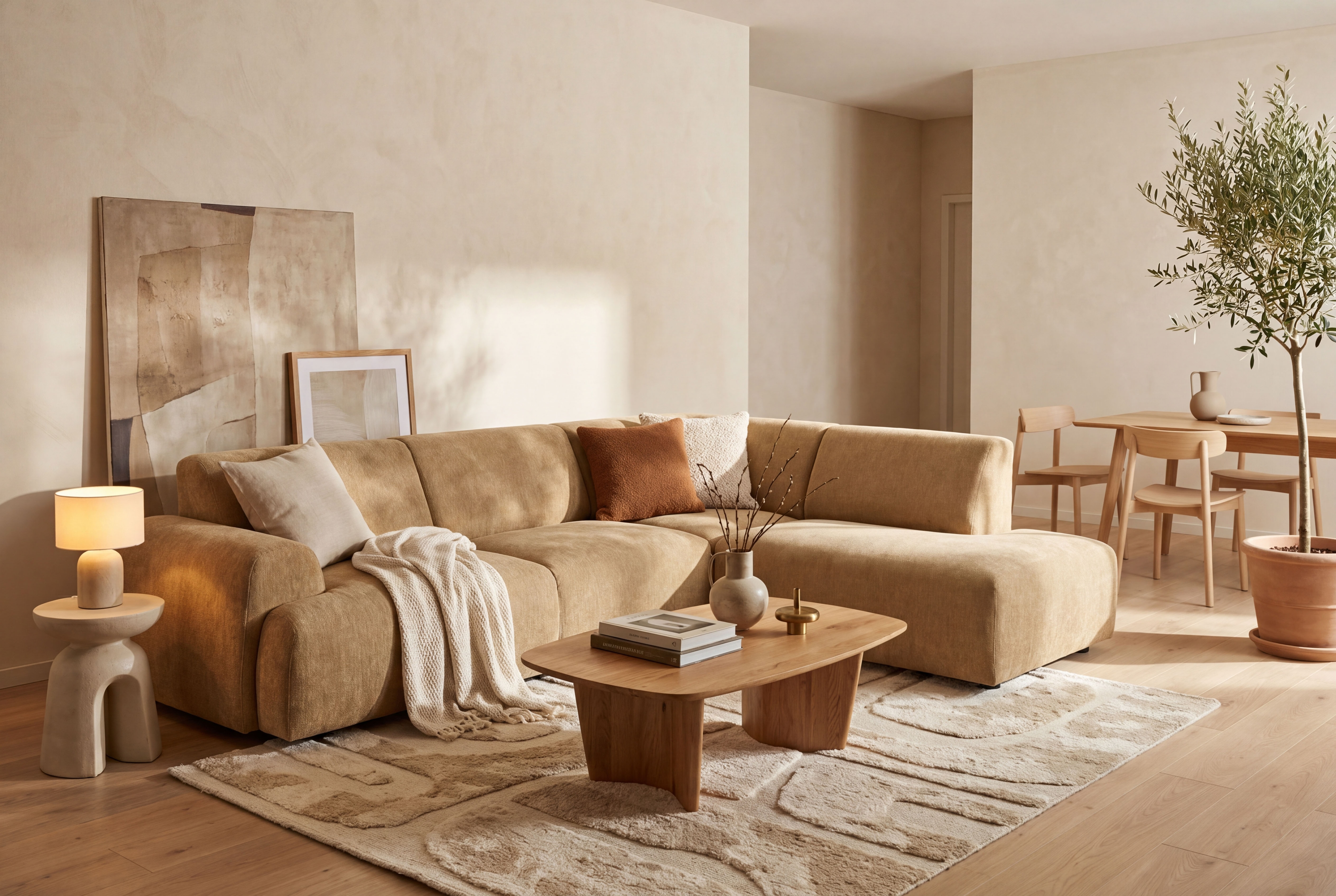 OTTO home Ecksofa "Linkka, Breite 282 cm" L-Form, in einem weichen Chenille-Stoff, mit Wellenunterfederung