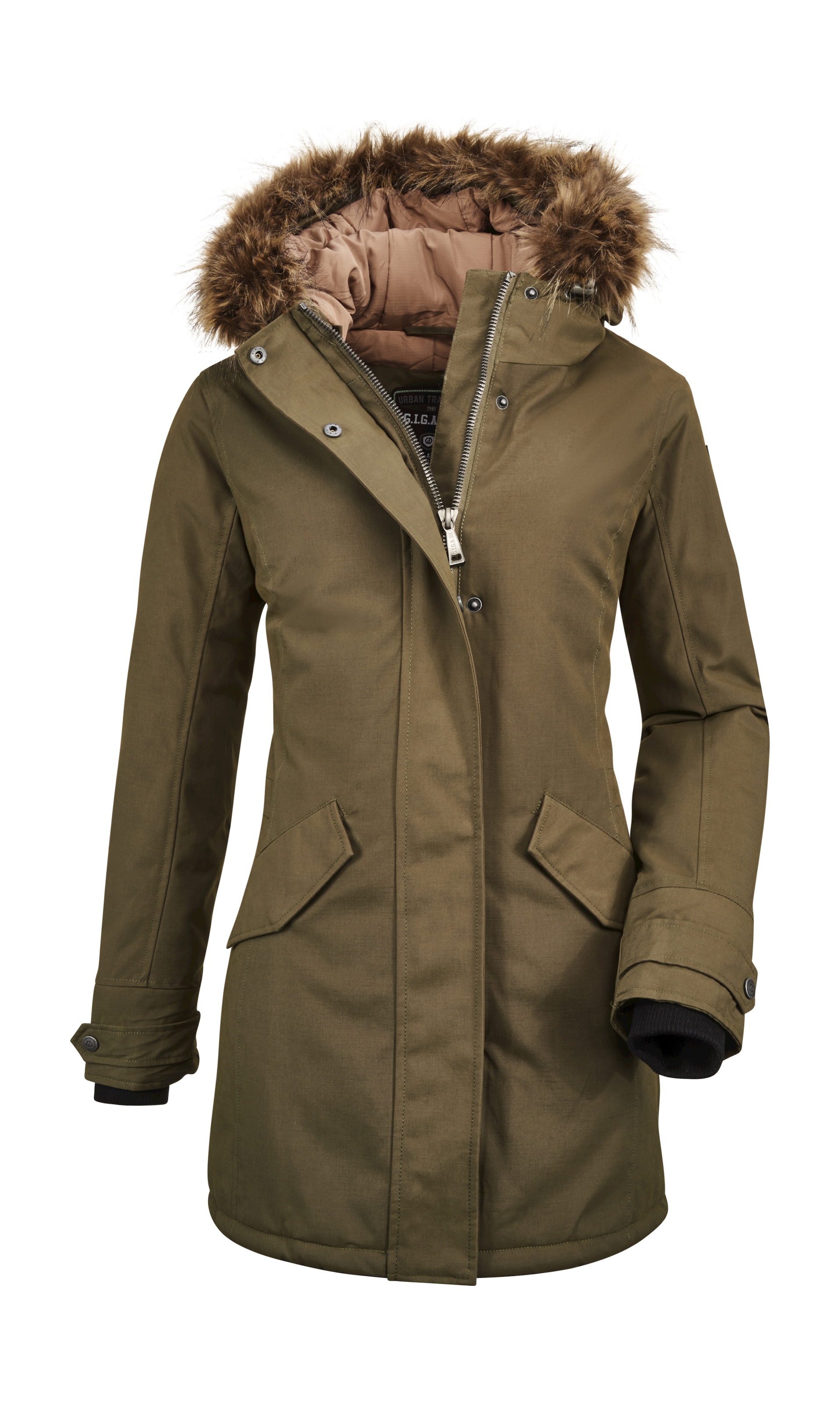 G.I.G.A. DX Damen Parka/Fleeceparka Mit Kapuze - Grau Melange