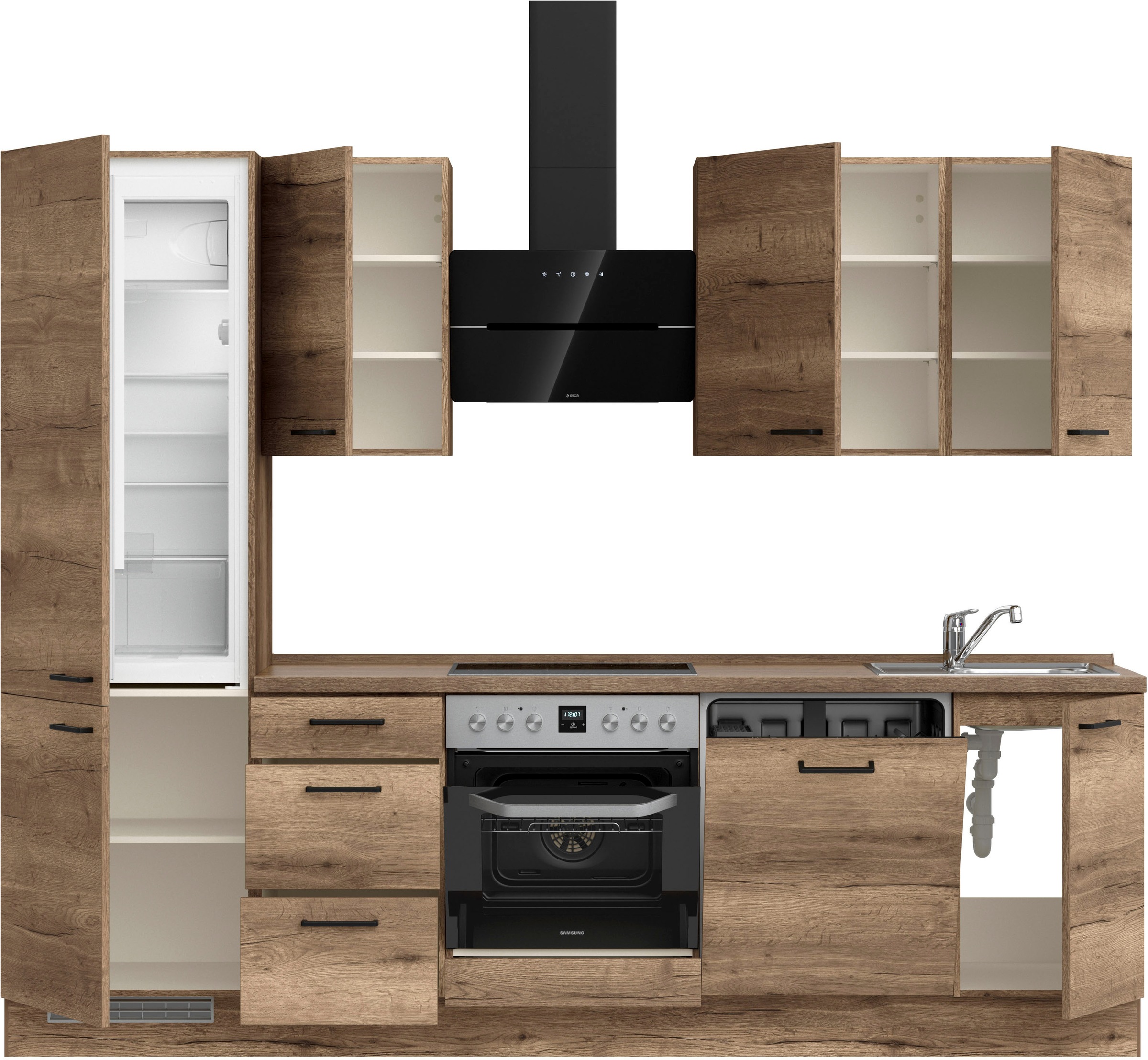 nobilia® Küchenzeile »"Structura II"«, vormontiert, Ausrichtung wählbar, Breite 270 cm, wahlw. mit E-Geräten