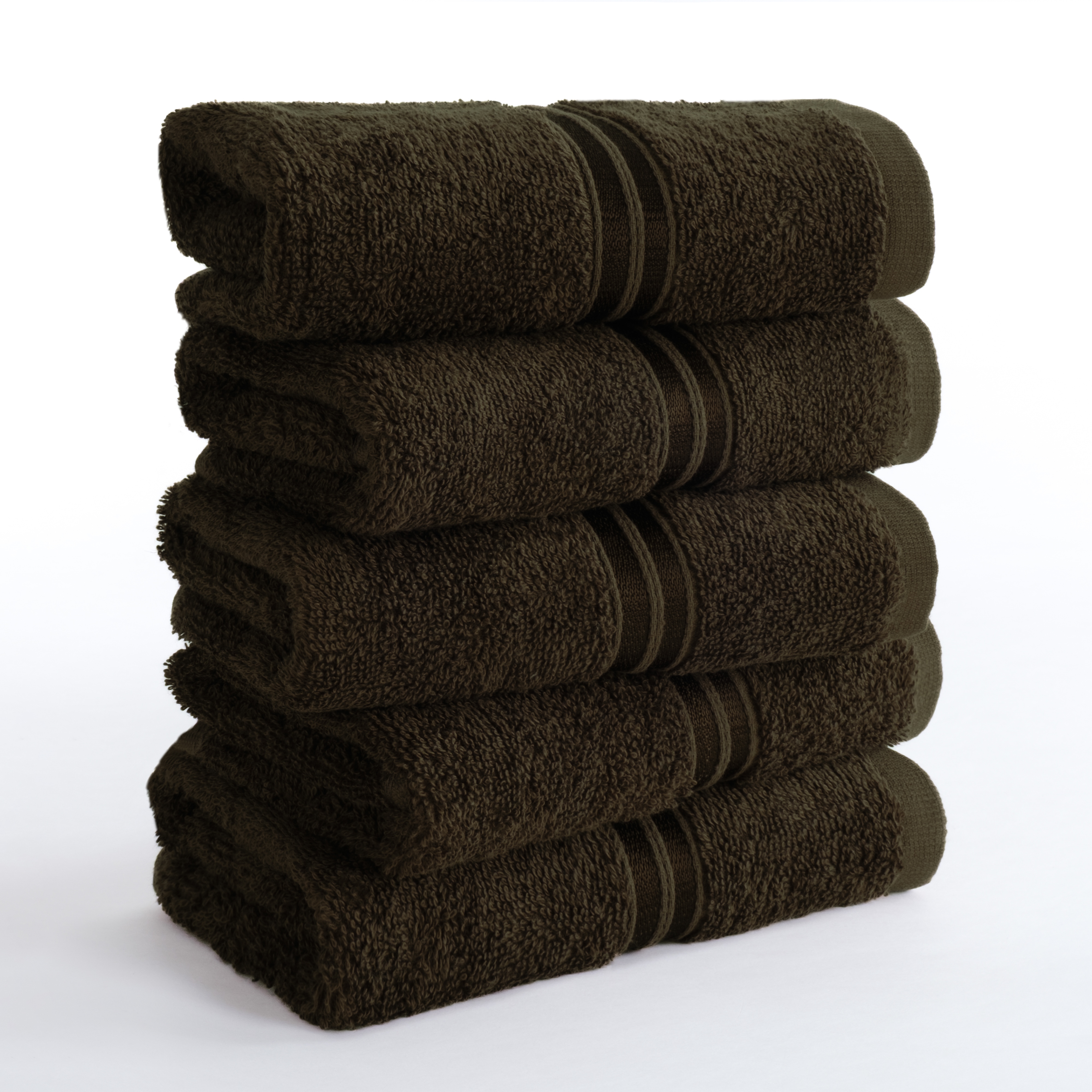HAMMETEX Gaestehandtuecher "5er Set, 30x50 cm, weich & saugstark, 100% Baumwolle" mit Bordüre, einfarbig, Schlaufe, 100% Baumwolle Frottee