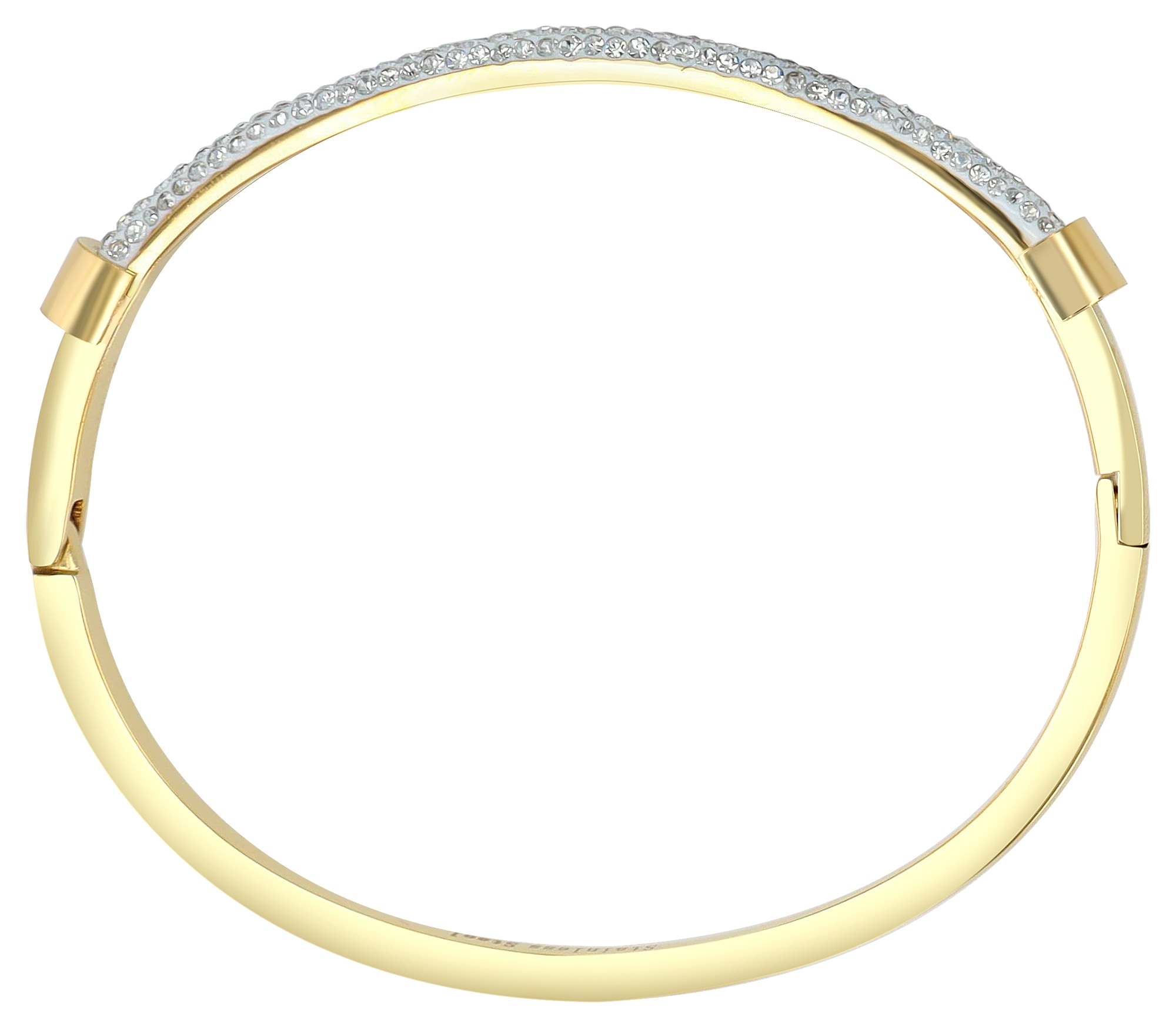 ADELIA ́S Damen Armreif "Armband – Armreif aus Edelstahl mit Strass Steinchen Ø 6,0 cm cm", 6cm, Edelstahl, gold, Edelstahl, Armbänder, Ein stilvolles