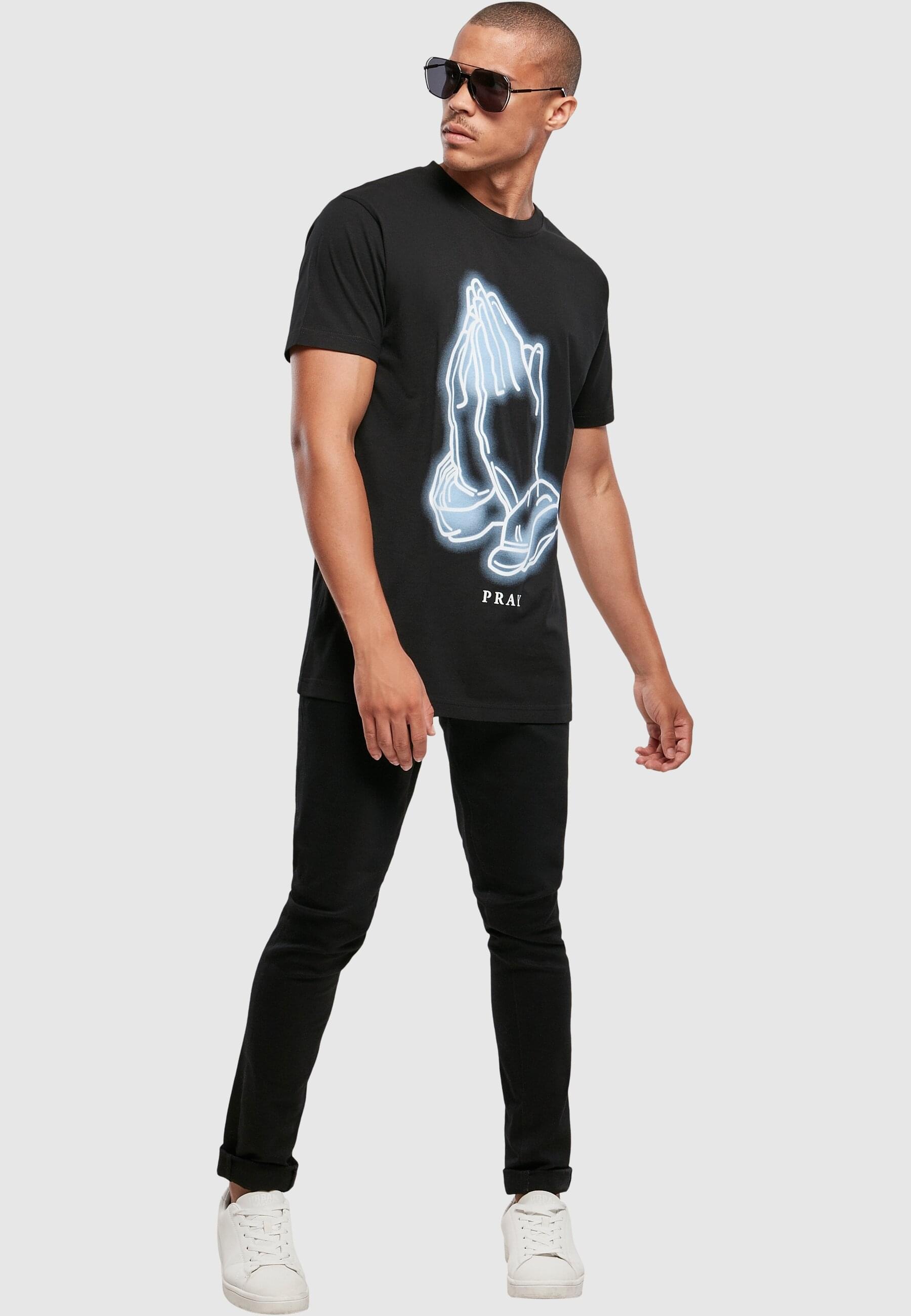 MisterTee T-Shirt »MisterTee Herren Pray Glow Tee«, (1 tlg.)