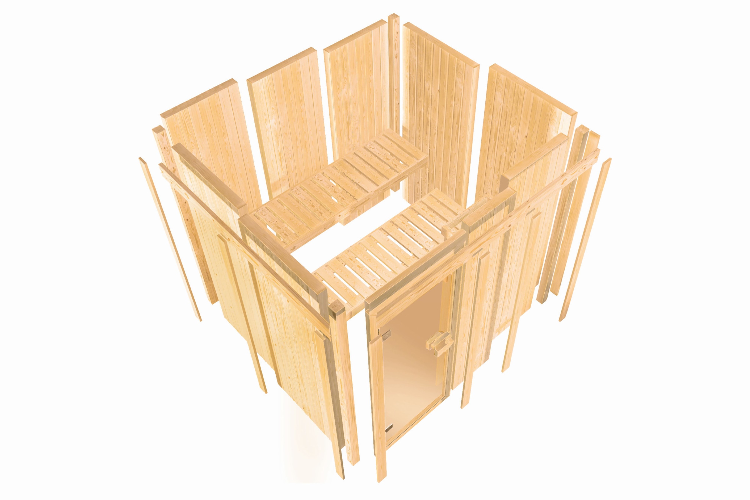 Karibu Sauna »"Agneta 2" naturbelassen«, aus hochwertiger nordischer Fichte