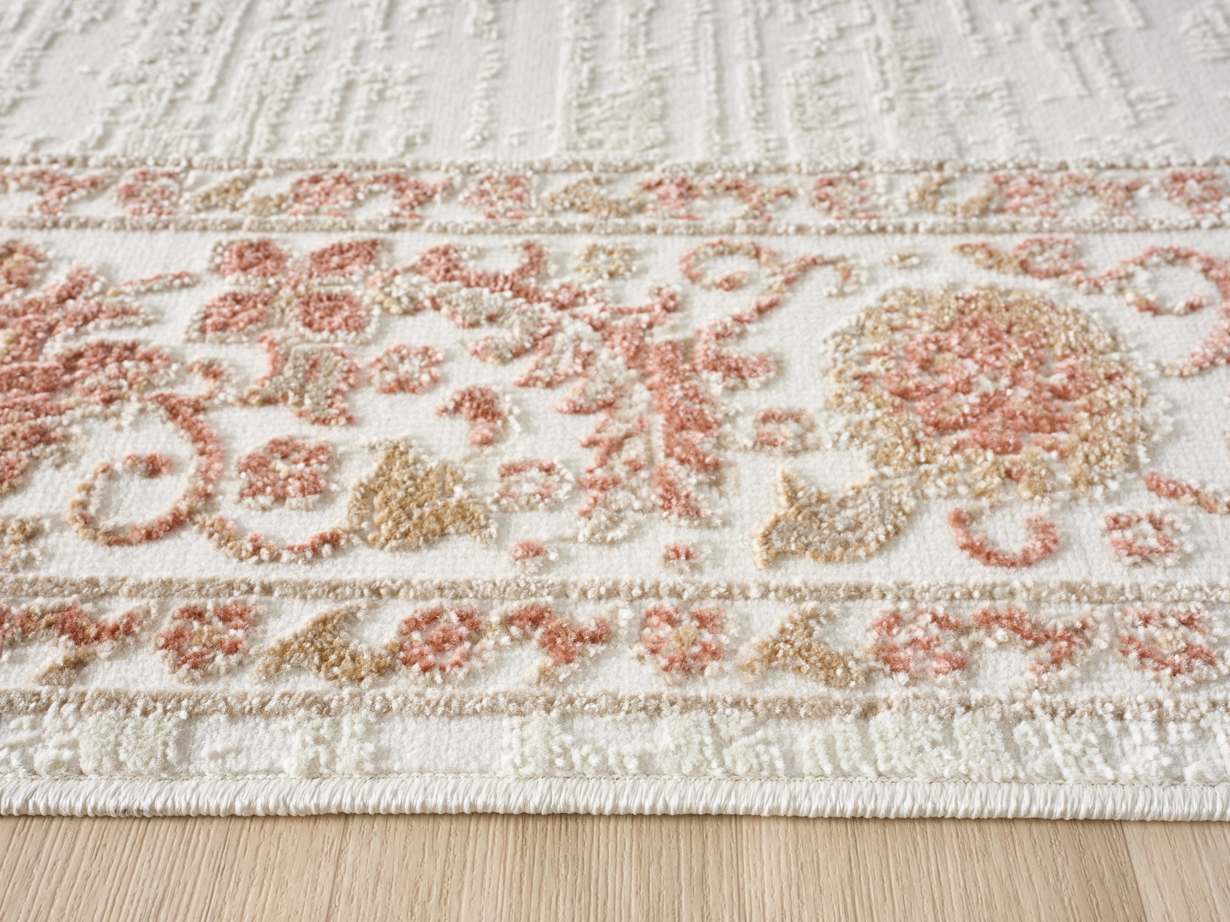 OTTO home Teppich »Fennia, Blumen-Motiv« rechteckig 7 mm Höhe Bordüre, Floral, meliert, Wohnzimmer, Schlafzimmer, Esszimmer