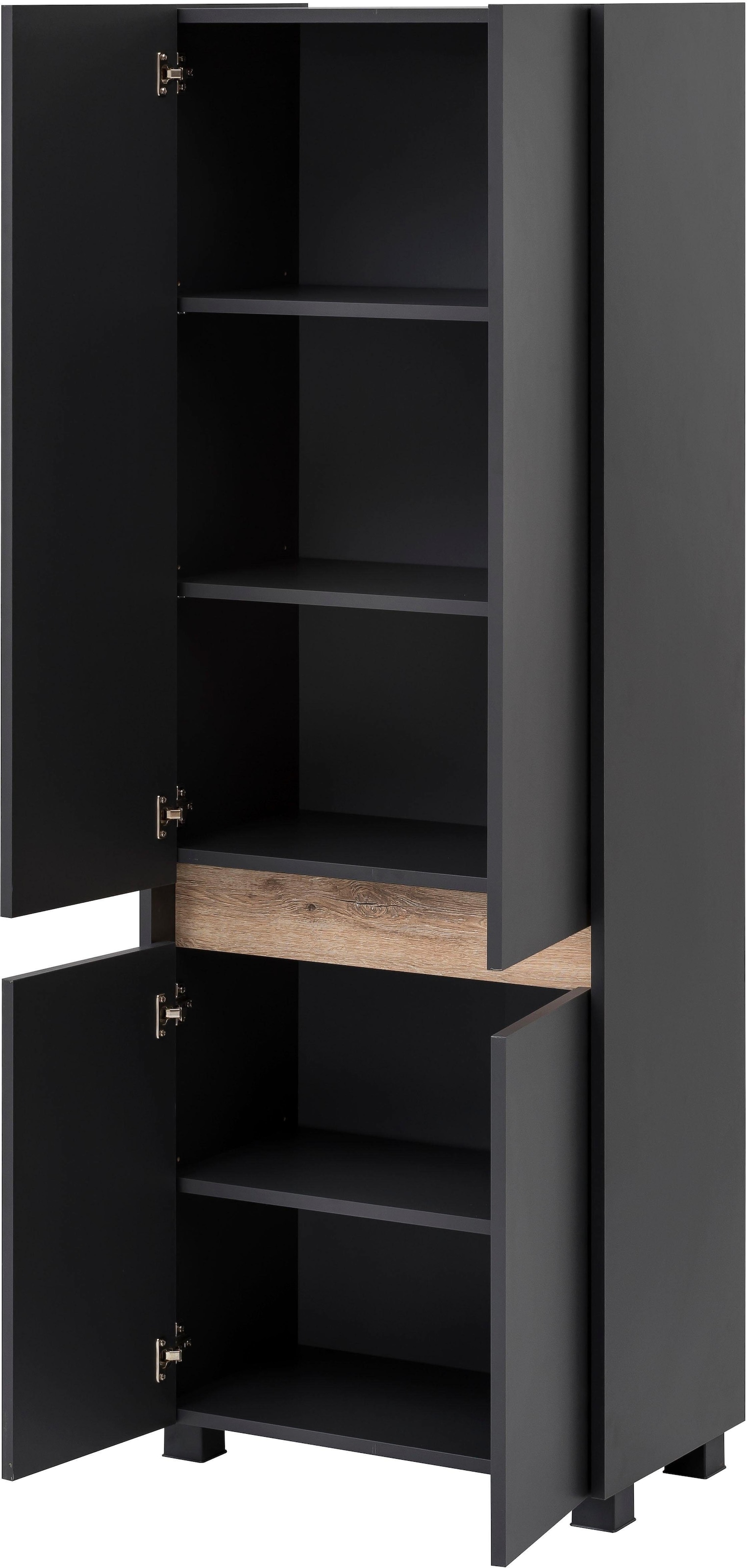 Schildmeyer Hochschrank »Cosmo«, Breite 57 cm, Badezimmerschrank, Blende im modernen  Wildeiche-Look kaufen | BAUR