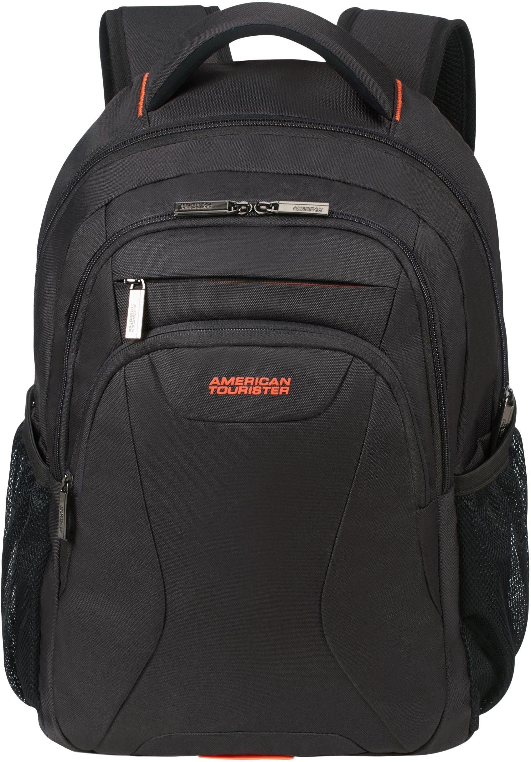 American Tourister Laptoprucksack "AT WORK, black/orange", Freizeitrucksack Arbeitsrucksack Laptoprucksack