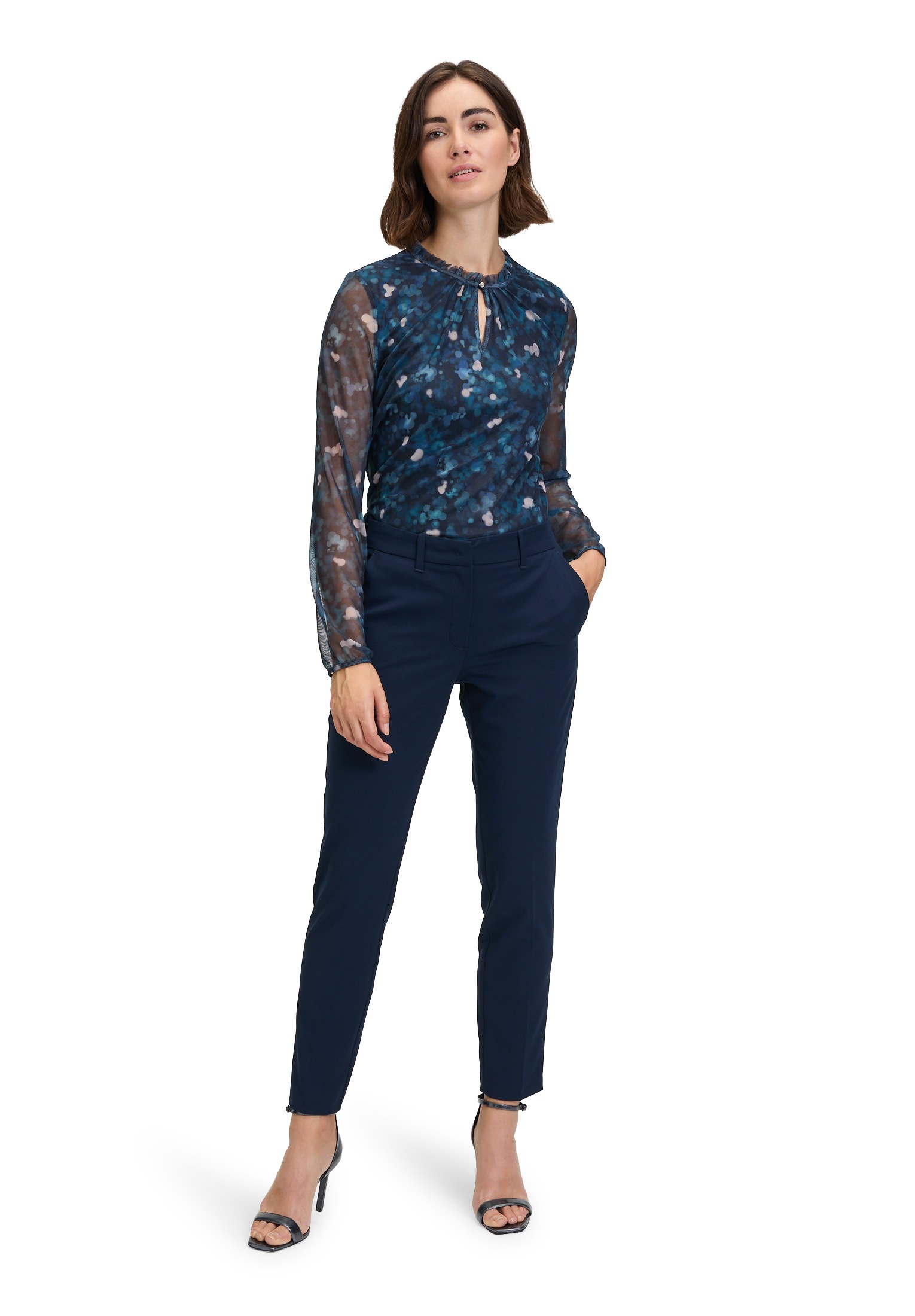 Betty&Co Kurzarmshirt »Betty & Co Damen Blusenshirt mit gekräuseltem Ausschnitt«, (1 tlg.), Druck