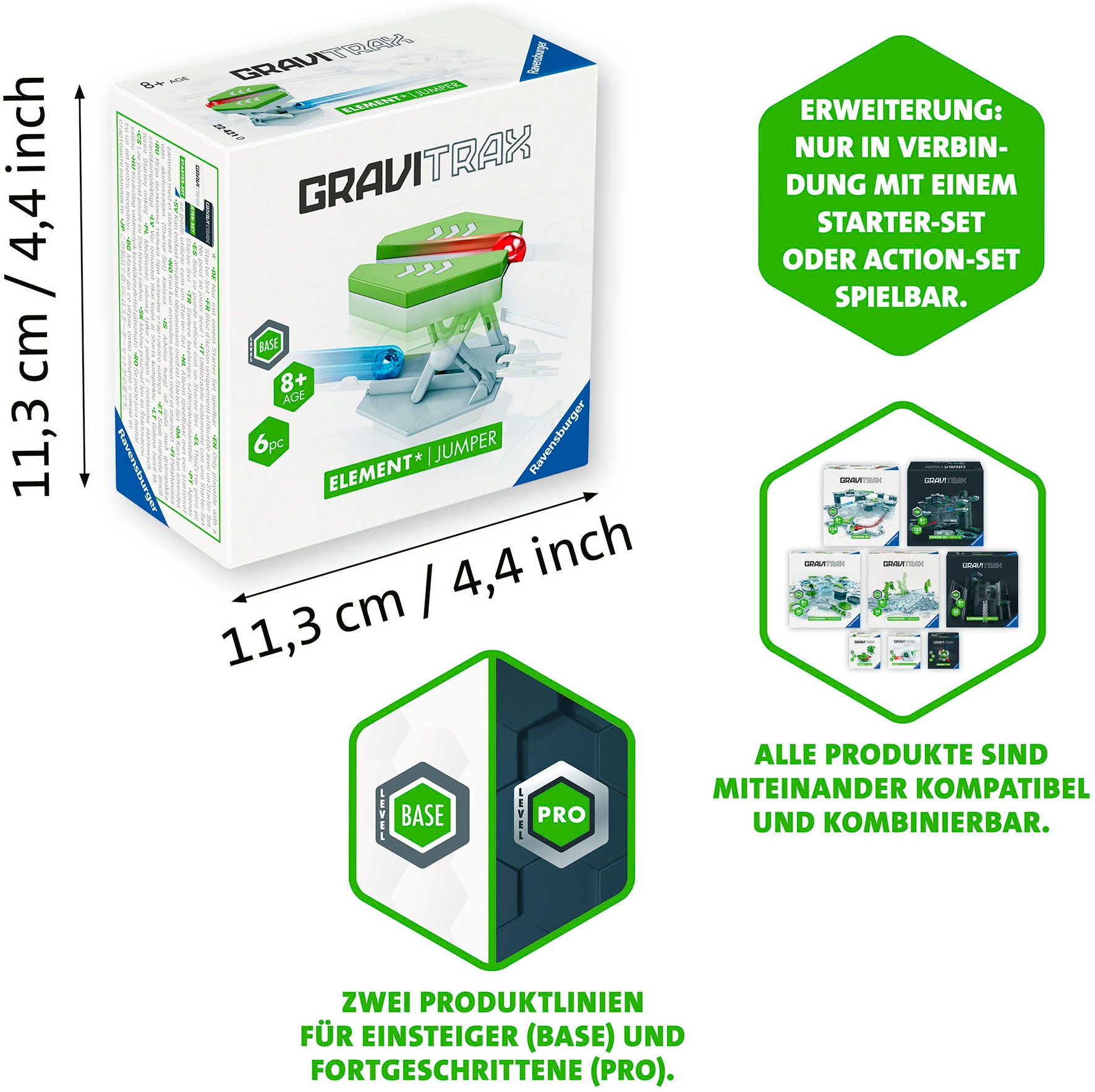 Ravensburger Kugelbahn-Bausatz »GraviTrax Element Jumper«, Made in Europe