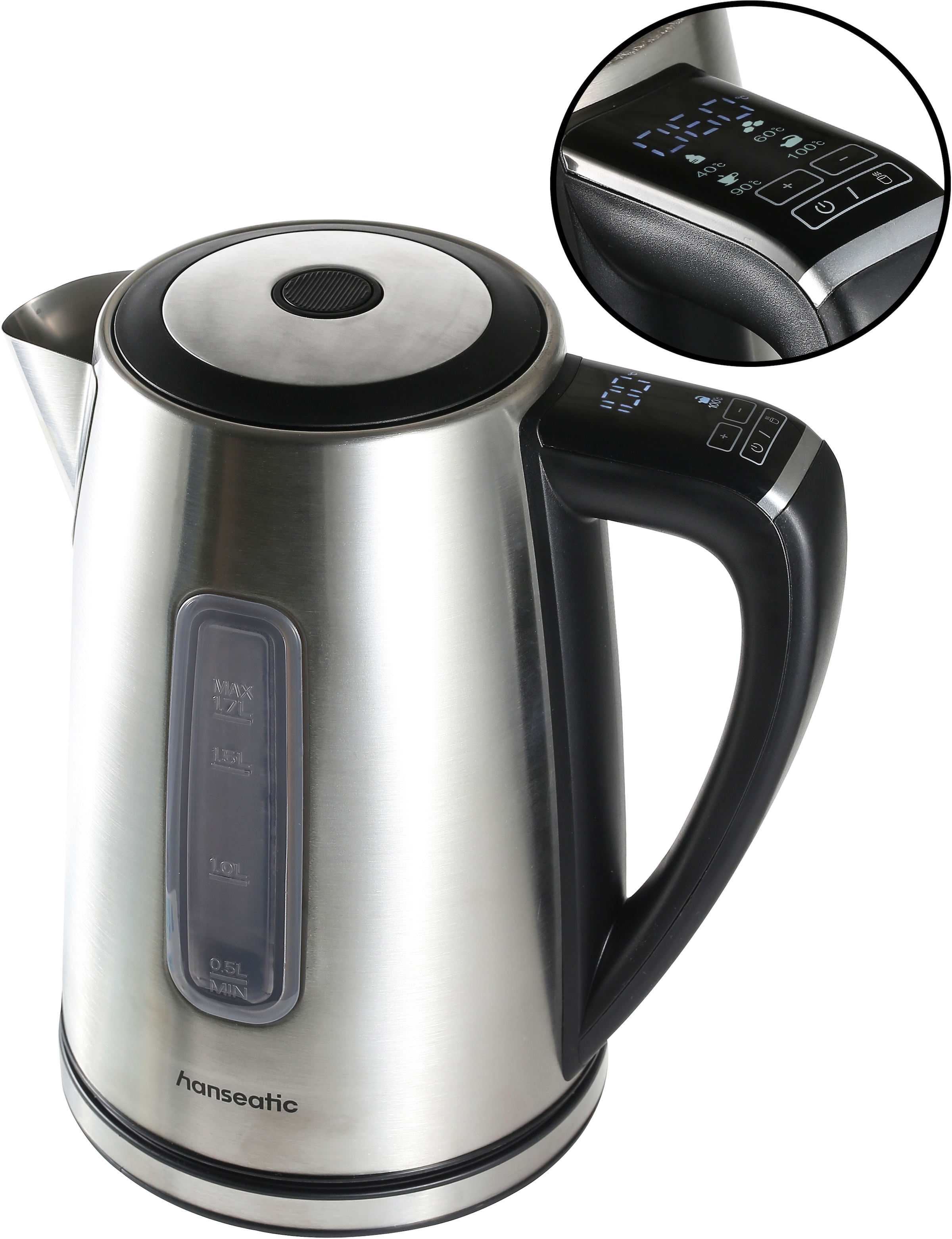 Hanseatic Wasserkocher »HWK17DSD« 1,7 l 2200 W inkl. 3 Jahre Herstellergarantie