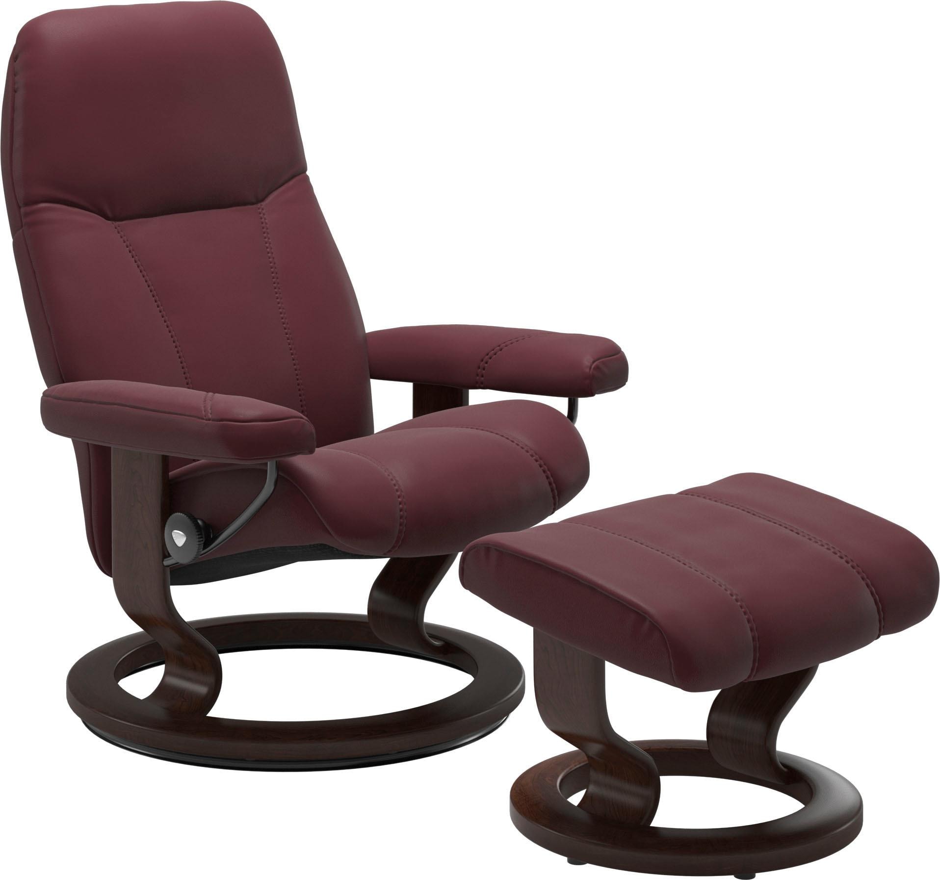 Stressless® Relaxsessel »Consul«, (Set, Relaxsessel mit Hocker), mit Hocker, mit Classic Base, Größe S, Gestell Braun