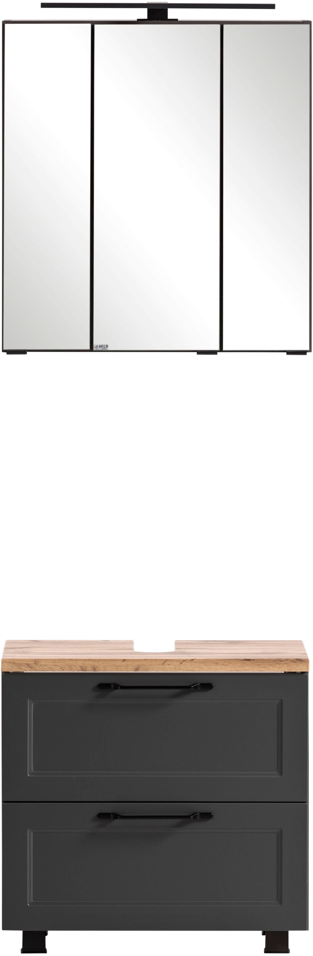 HELD MÖBEL Badmöbel-Set »Lana«, (Komplett-Set, 2 St.), Badezimmer-Set, 2-teilig, 60 cm breit