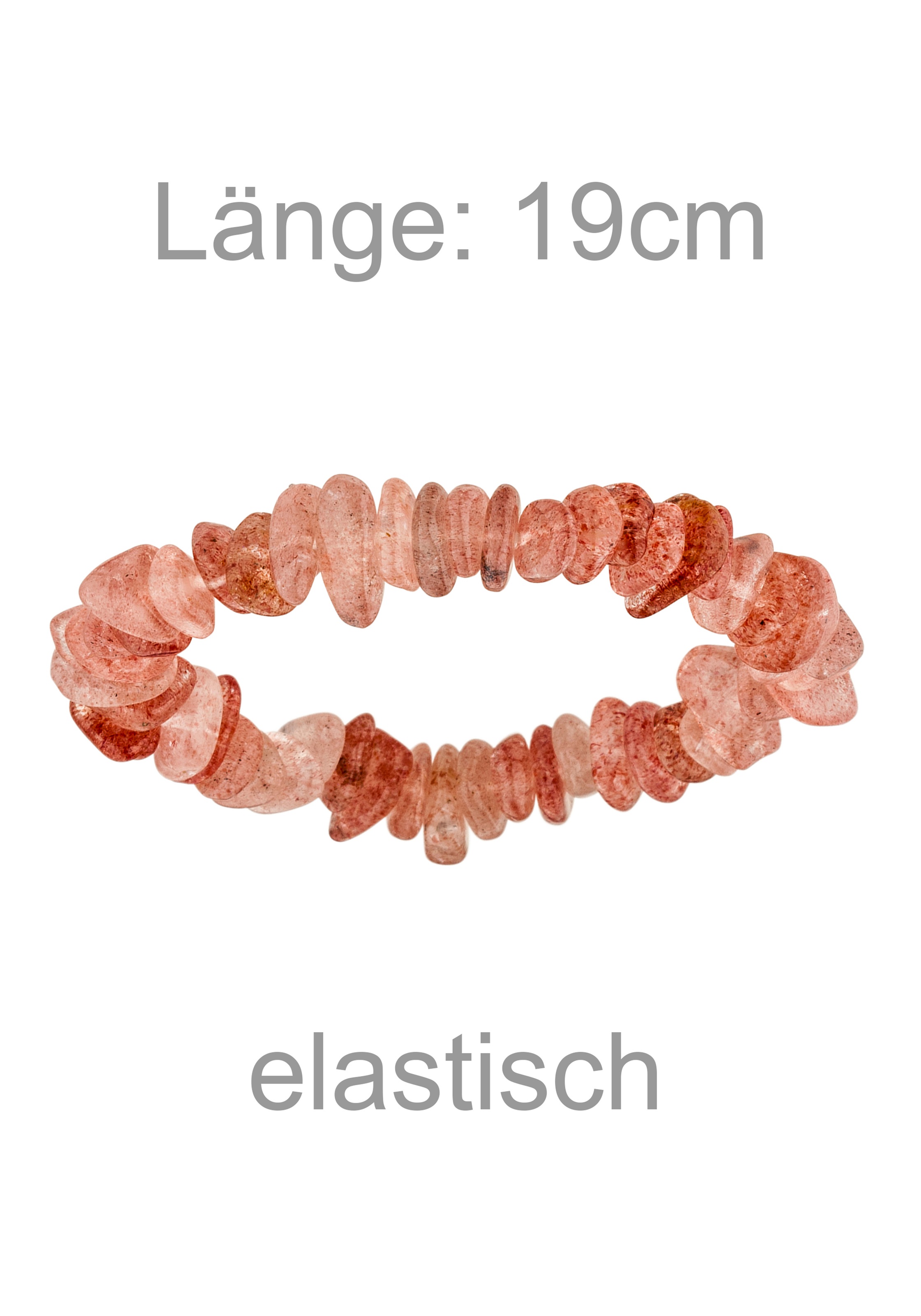 JOBO Armband »mit Erdbeerquarz barock« elastisch 19 cm