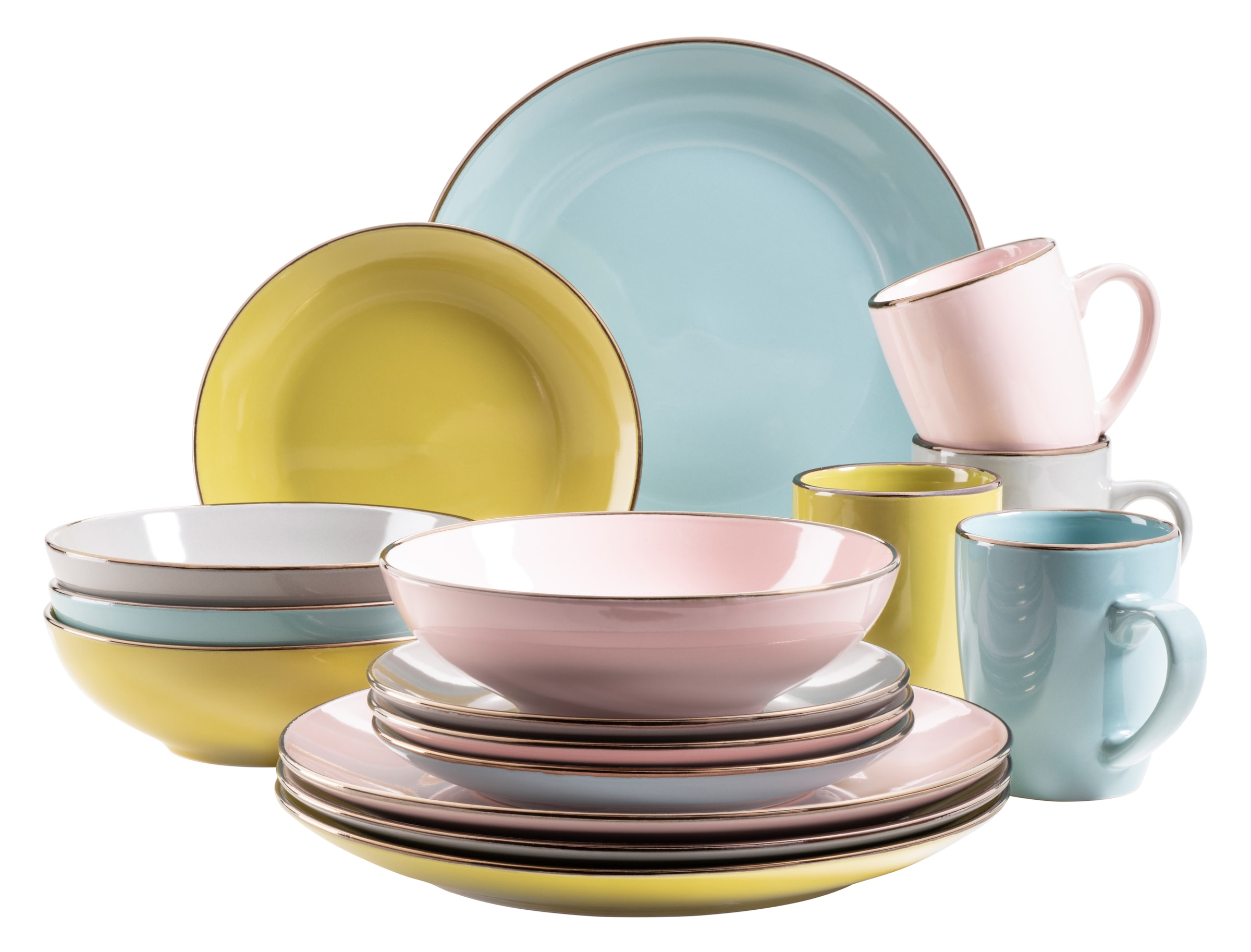 MÄSER Kombiservice "METALLIC RIM, Geschirr-Set, Steinzeug" günstig online kaufen