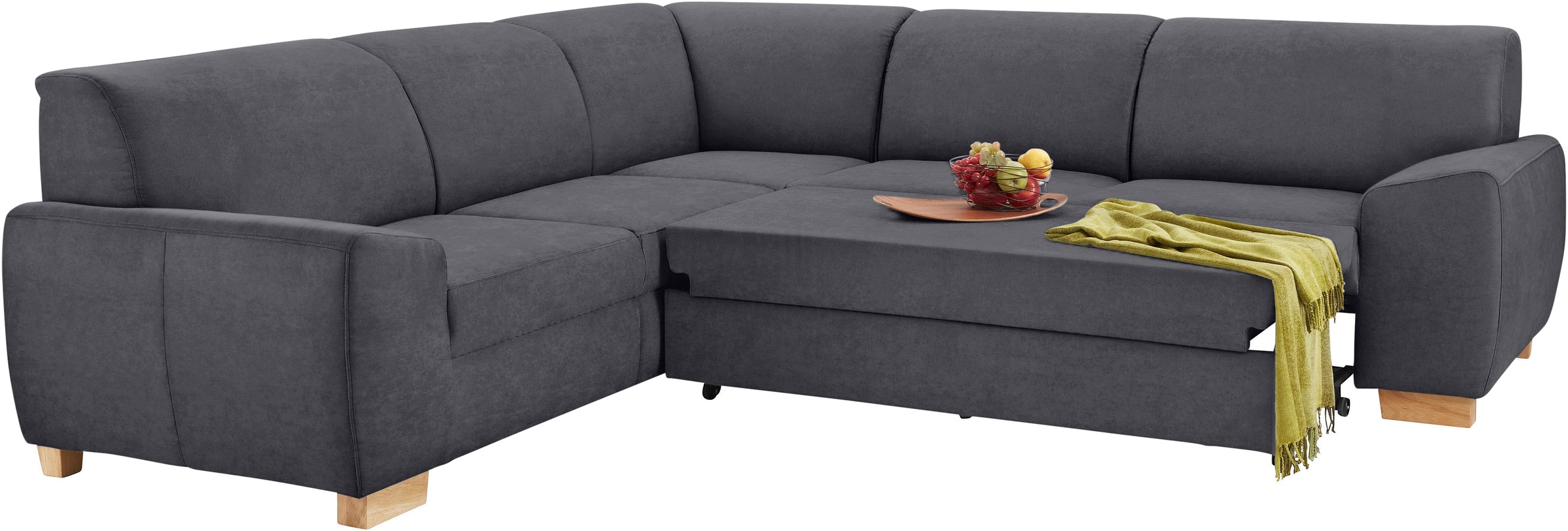 DOMO collection Ecksofa »Incanto kubische Formensprache, komfortabel, flache Armlehnen, L-Form«, wahlweise mit Bettfunktion