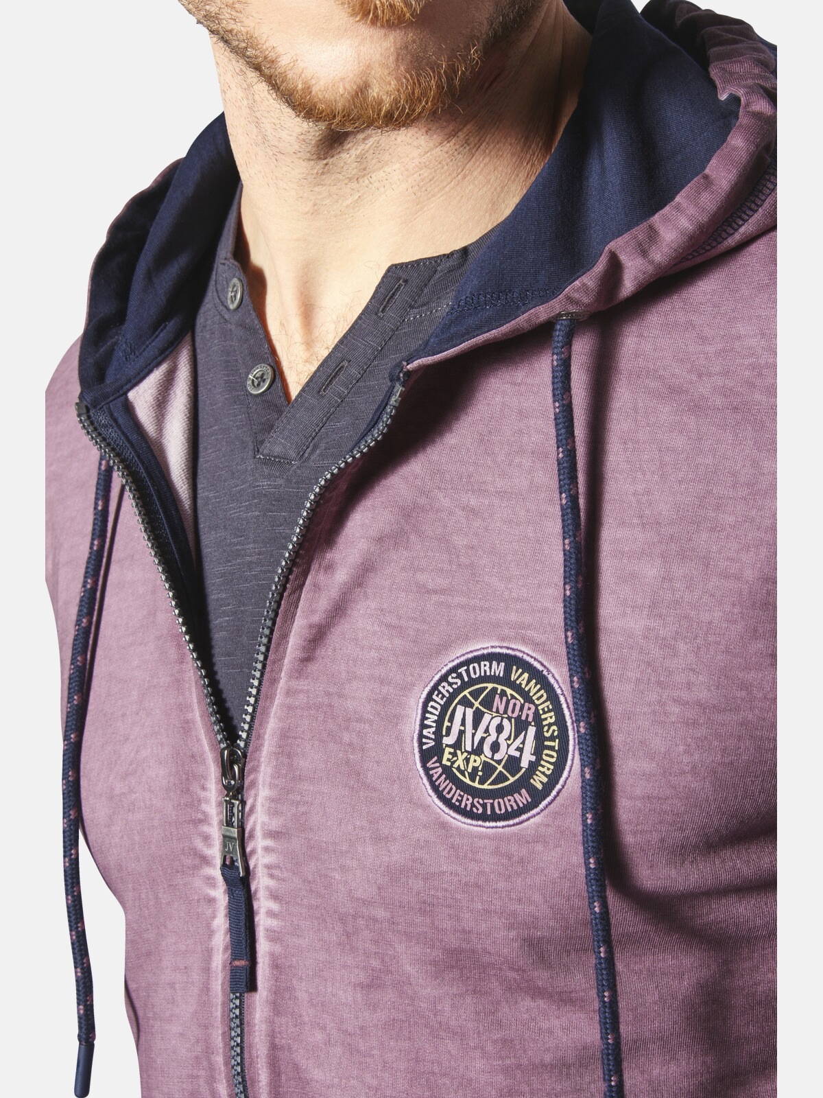 Jan Vanderstorm Kapuzensweatjacke »Sweatjacke PERKELMAN«, mit Rücken-Print