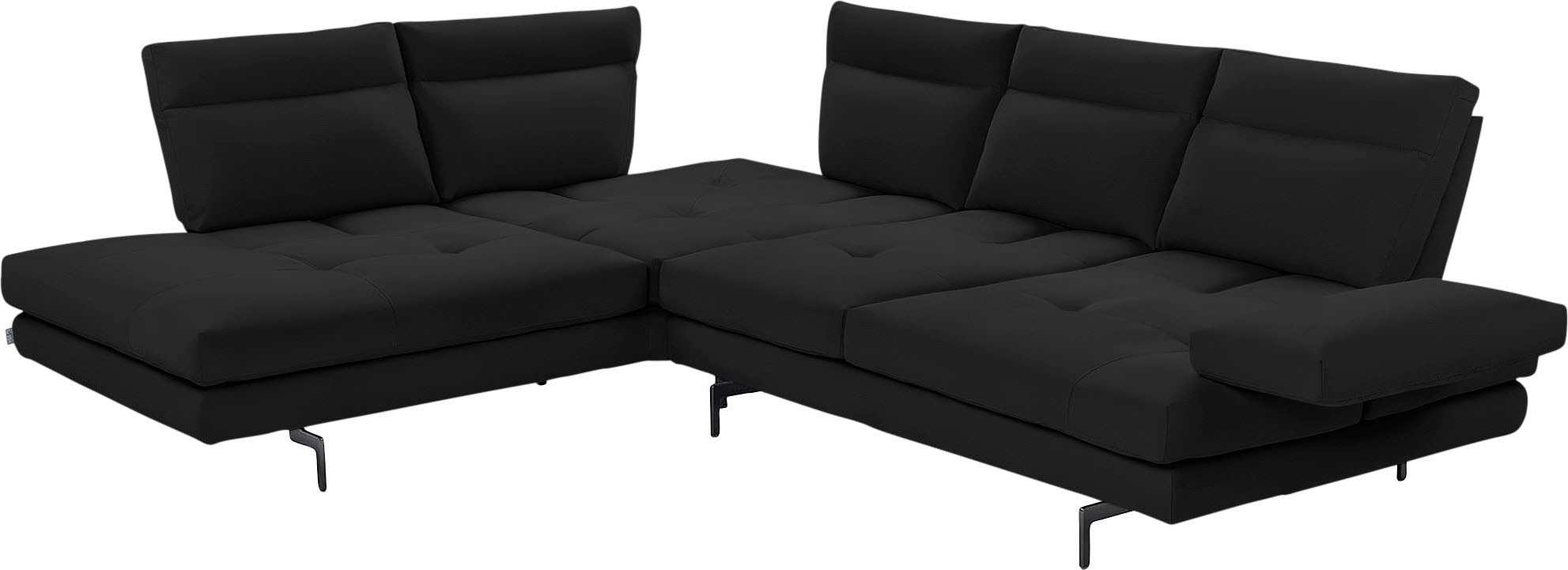 CALIA ITALIA Ecksofa »Toby Wing, L-Form, Designsofa mit sensationellem Sitzkomfort«, Sitztiefenverstellung, funktionale Ecke, Füße in schwarz matt
