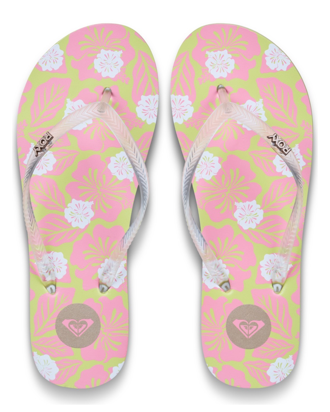 Sandale ROXY "Mauricia", Damen, Gr. 9(40), weiß, soft lime, pink, Obermaterial:Obermaterial: 95% Tr/ 5% Metallnieten, Futter: 100% Synthetik Tr, Laufsohle: 100% Eva;, Schuhe Sandale 3