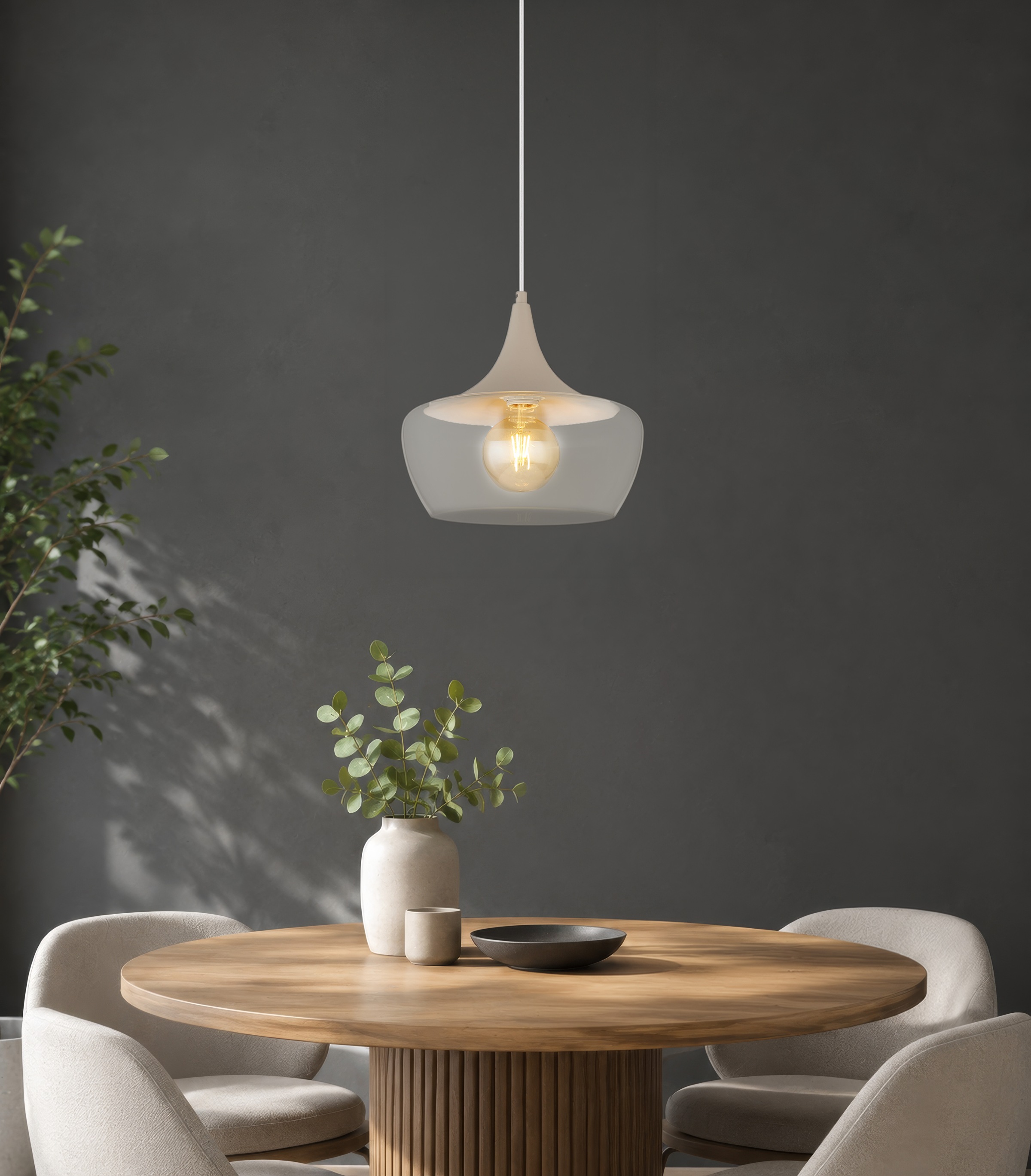 NOWA Hängeleuchte »AROLA« E27 1 Stk. Klarglasschirm im modernen Look