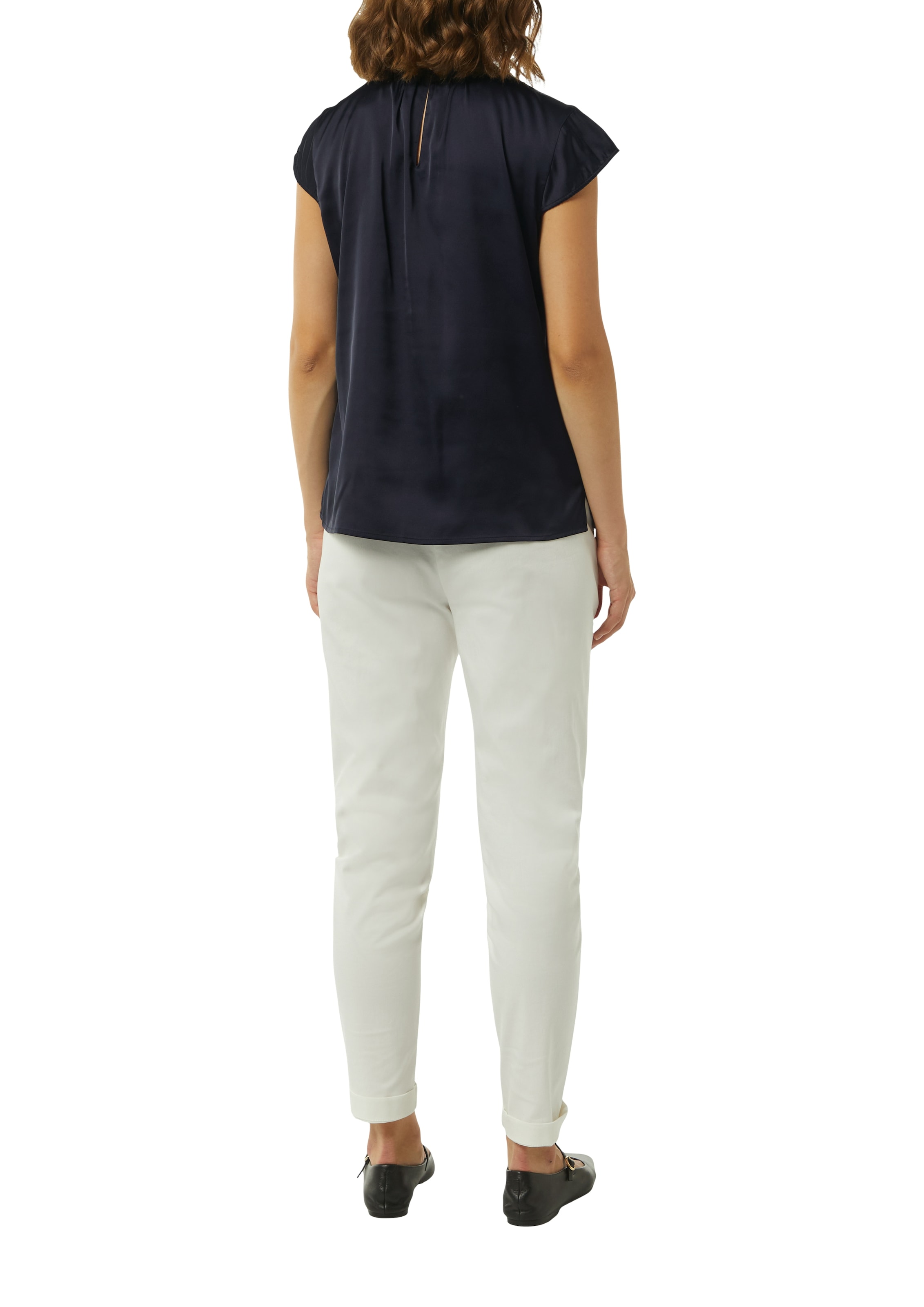 Comma Satinbluse mit Kappärmeln