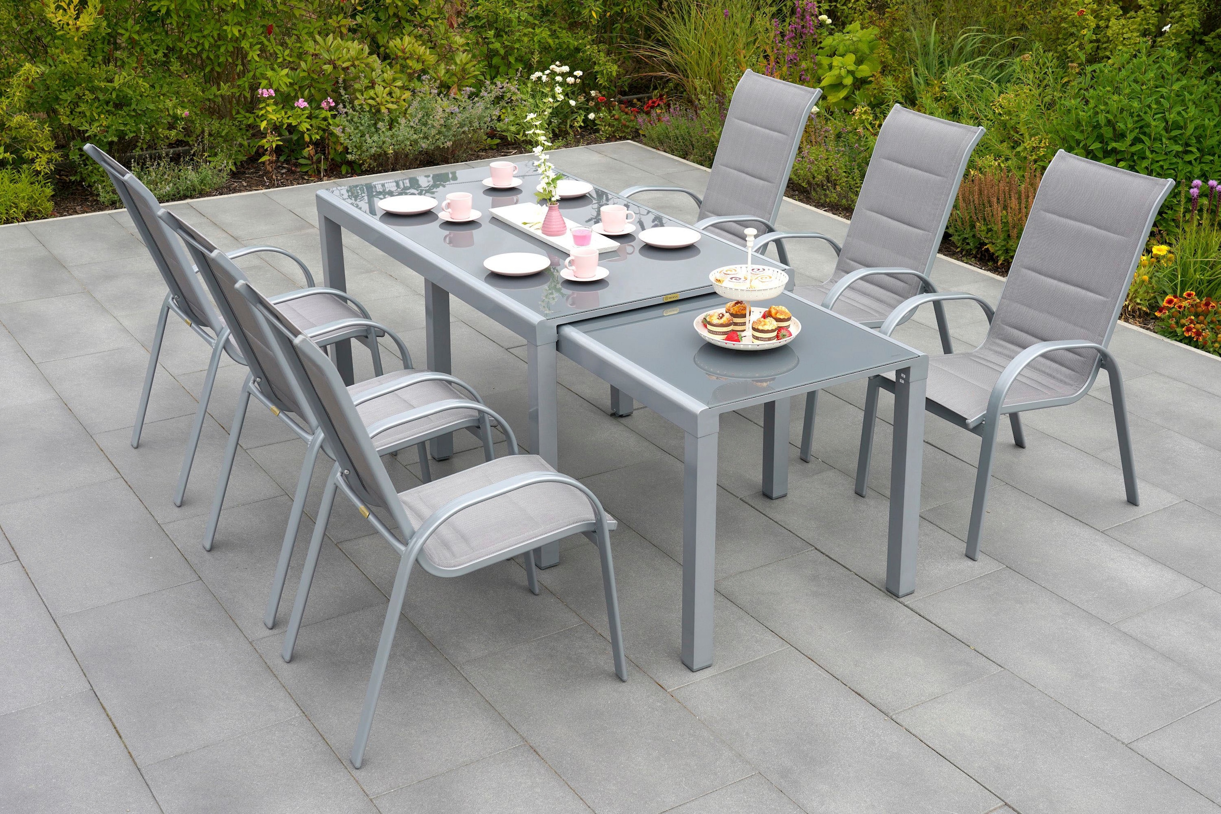 MERXX Garten-Essgruppe "Amalfi di Lusso" 8 Stk. tlg. mit 6 Sesseln und vers günstig online kaufen
