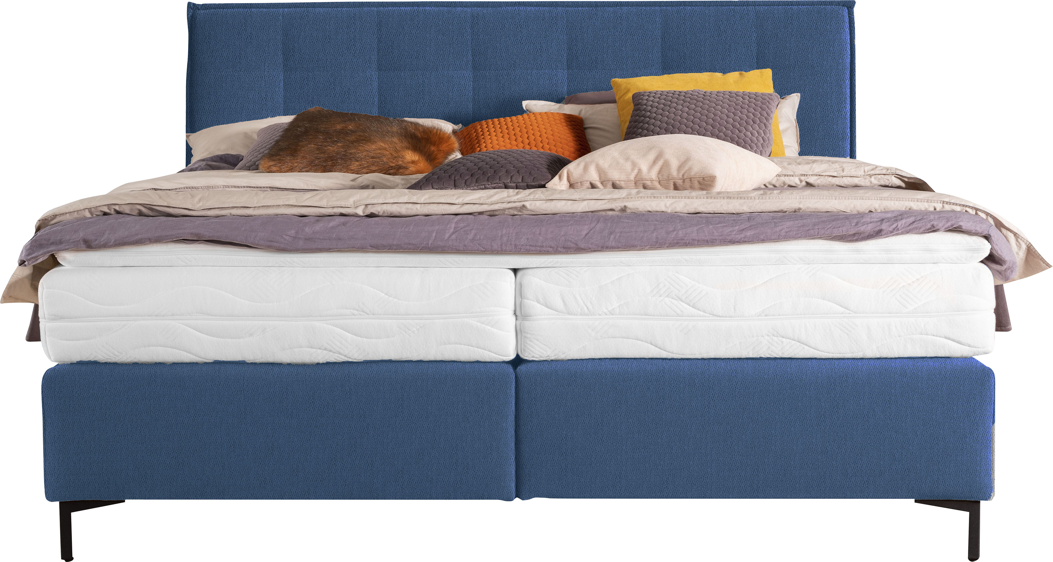 Thumbnail - alina Boxspringbett "Elmar" mit gestepptem Kopfteil, inklusive Matratze und Topper