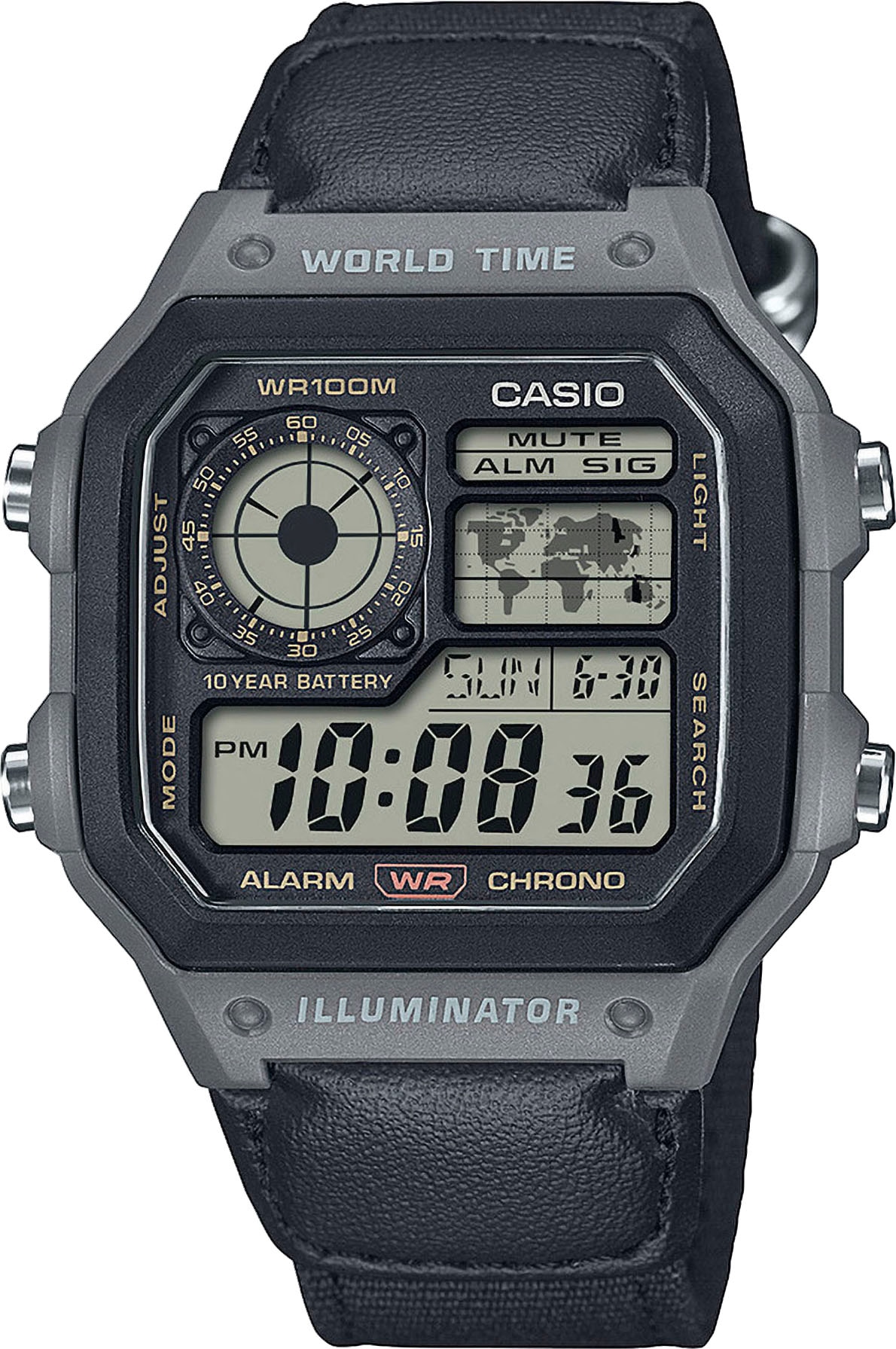 CASIO TIMELESS COLLECTION Chronograph, Quarzuhr, Armbanduhr, Herrenuhr, Digitaluhr, Textilarmband