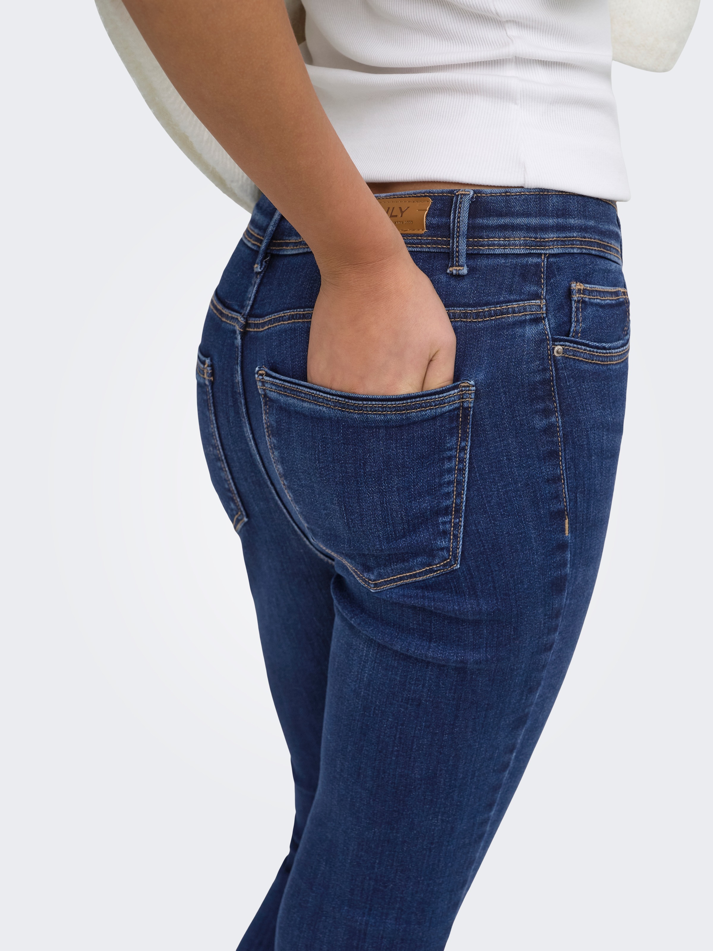 ONLY Skinny-fit-Jeans »ONLLINEA MID WAIST LANK SK DNM« Baumwollmischung, mid waist, skinny fit