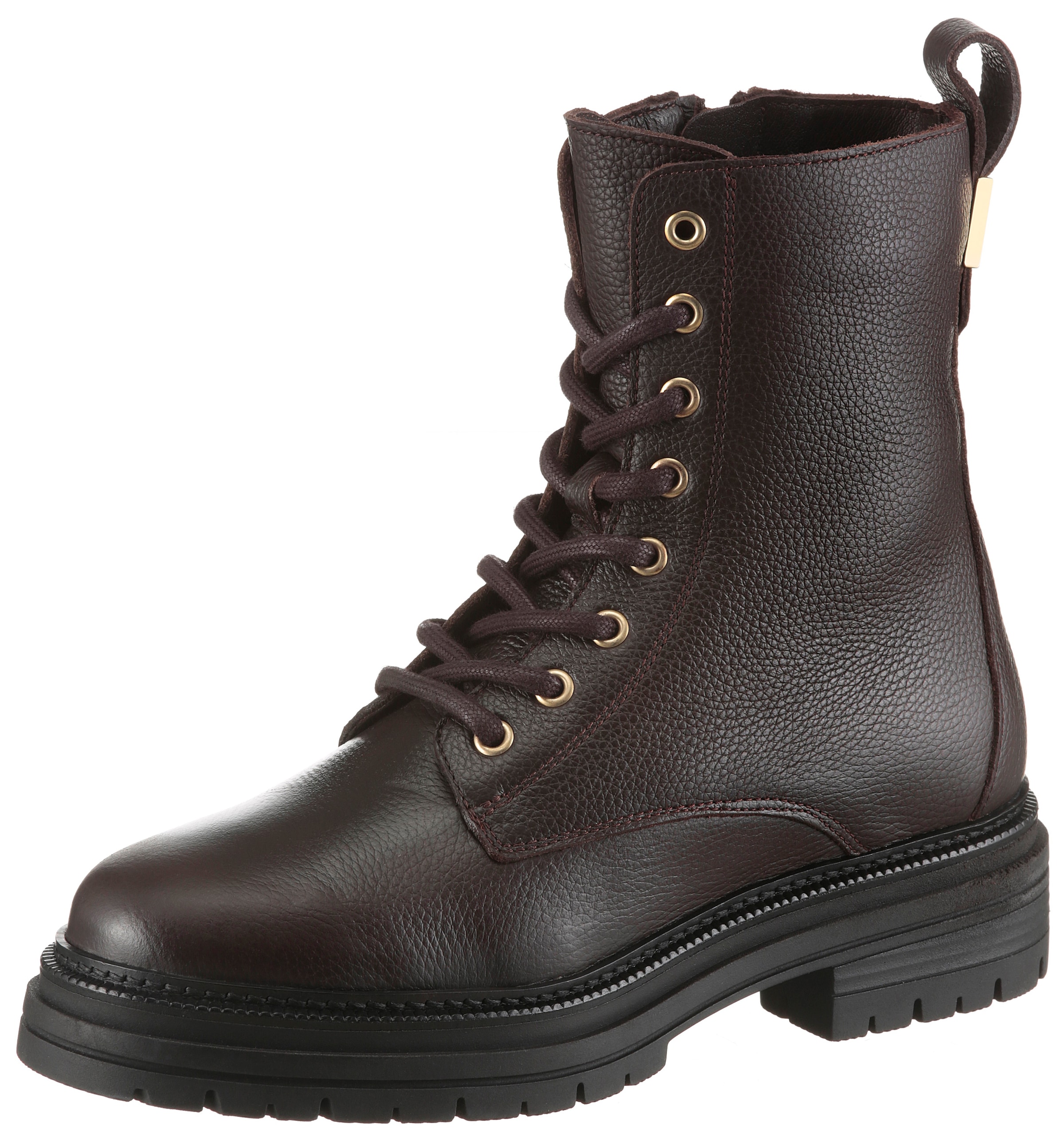 Tommy Hilfiger Schnürboots "TH PLAQUE PEBBLE LACE BOOT WARM", Blockabsatz, günstig online kaufen