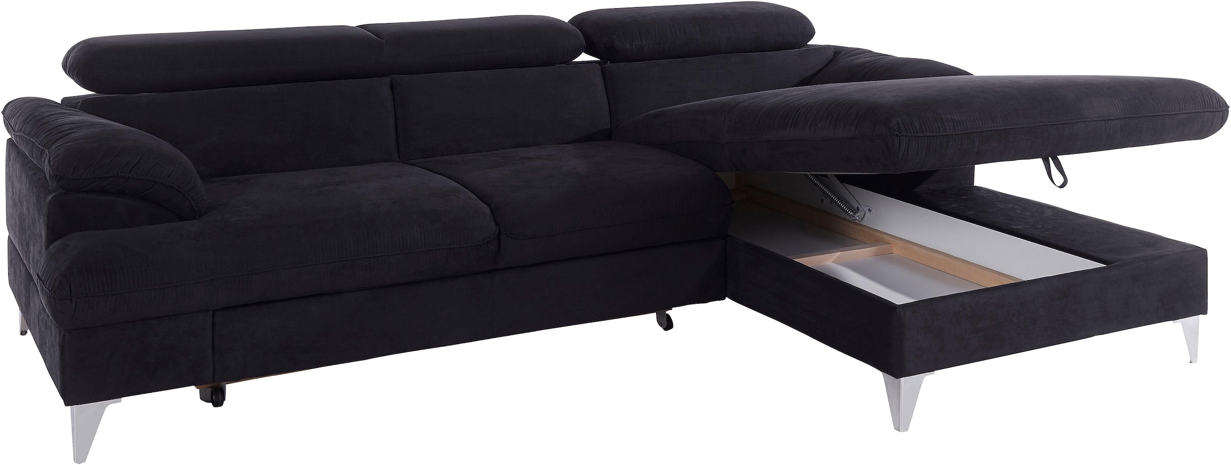 COTTA Ecksofa »Caluso L-Form«, mit Kopfteilverstellung, wahlweise mit Bettfunktion & Bettkasten