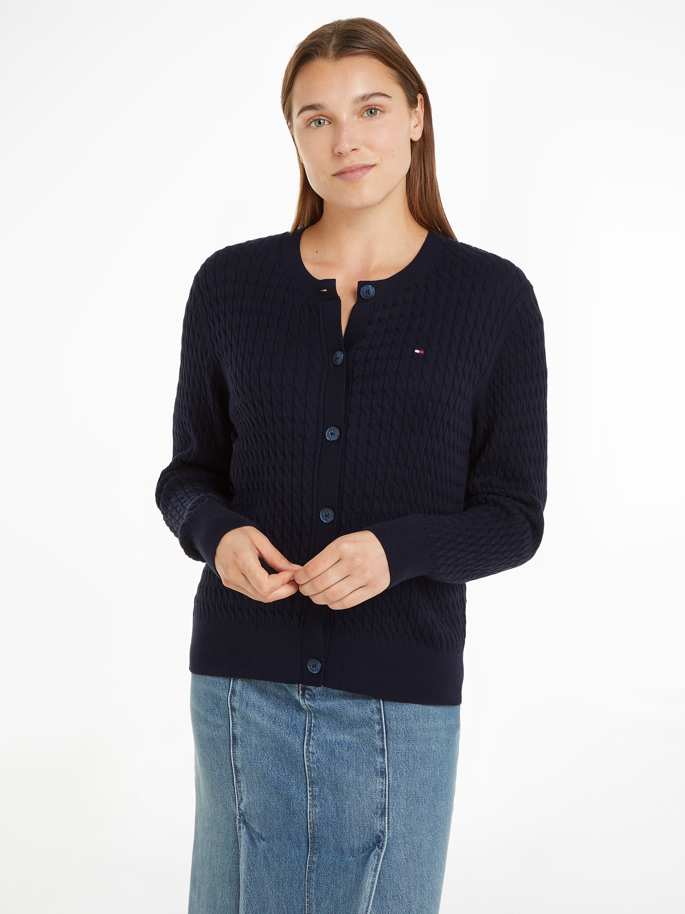 TOMMY HILFIGER Megztinis »CO CABLE C-NK CARDIGAN« su ...