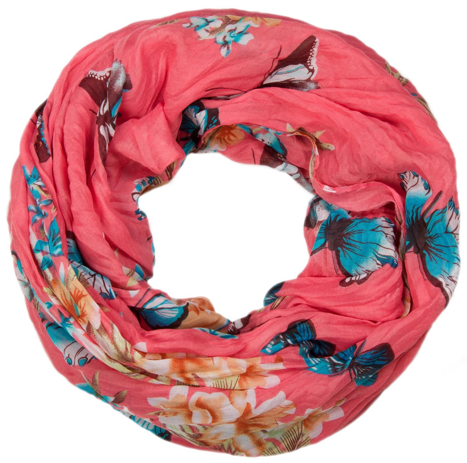 styleBREAKER Loop "Loop mit Schmetterling Blumen Print" 1 Stk.