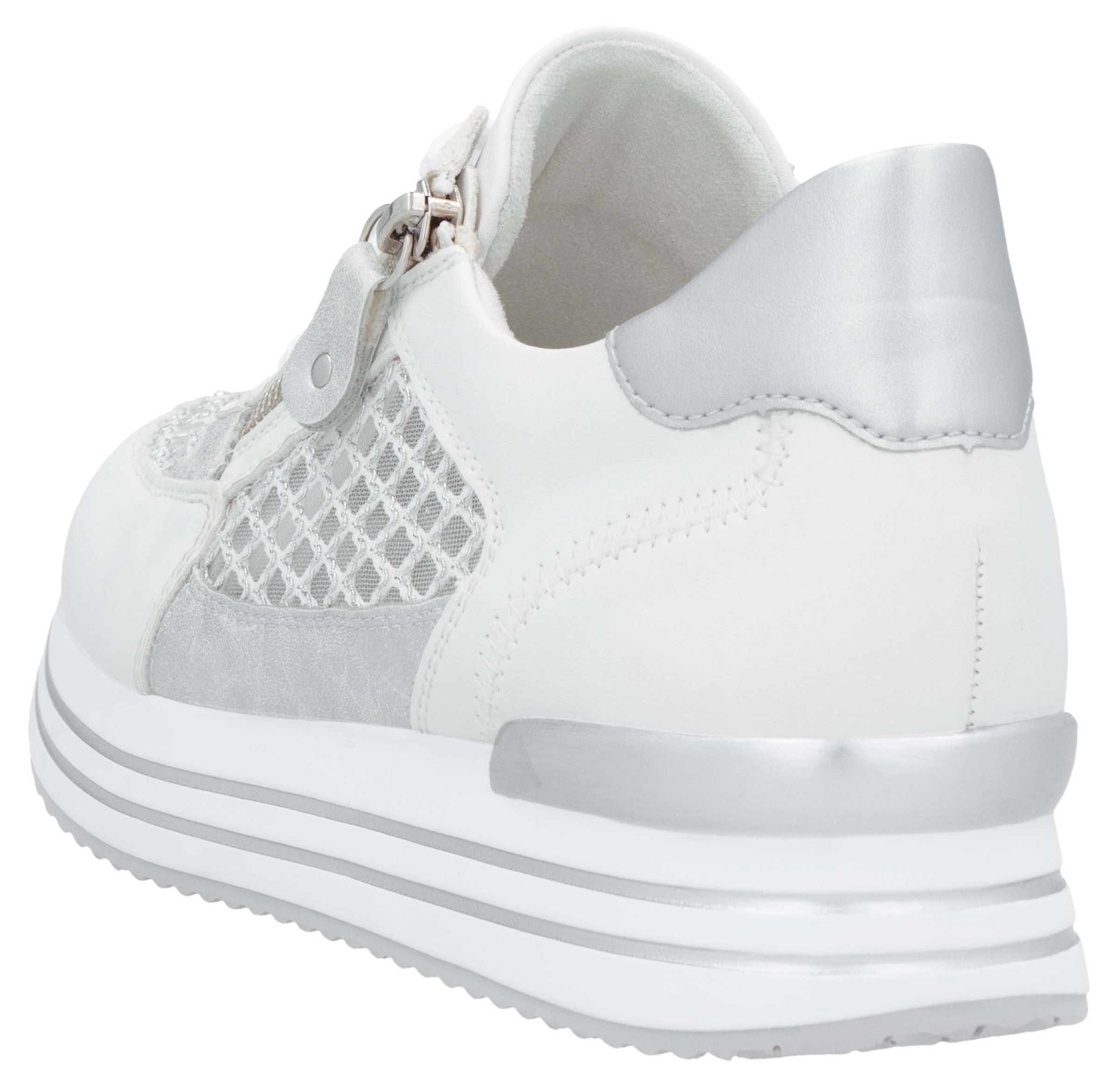 Remonte Plateausneaker, Freiezitschuh, Halbschuh, Schnürschuh, vegan, Kontrastbesatz
