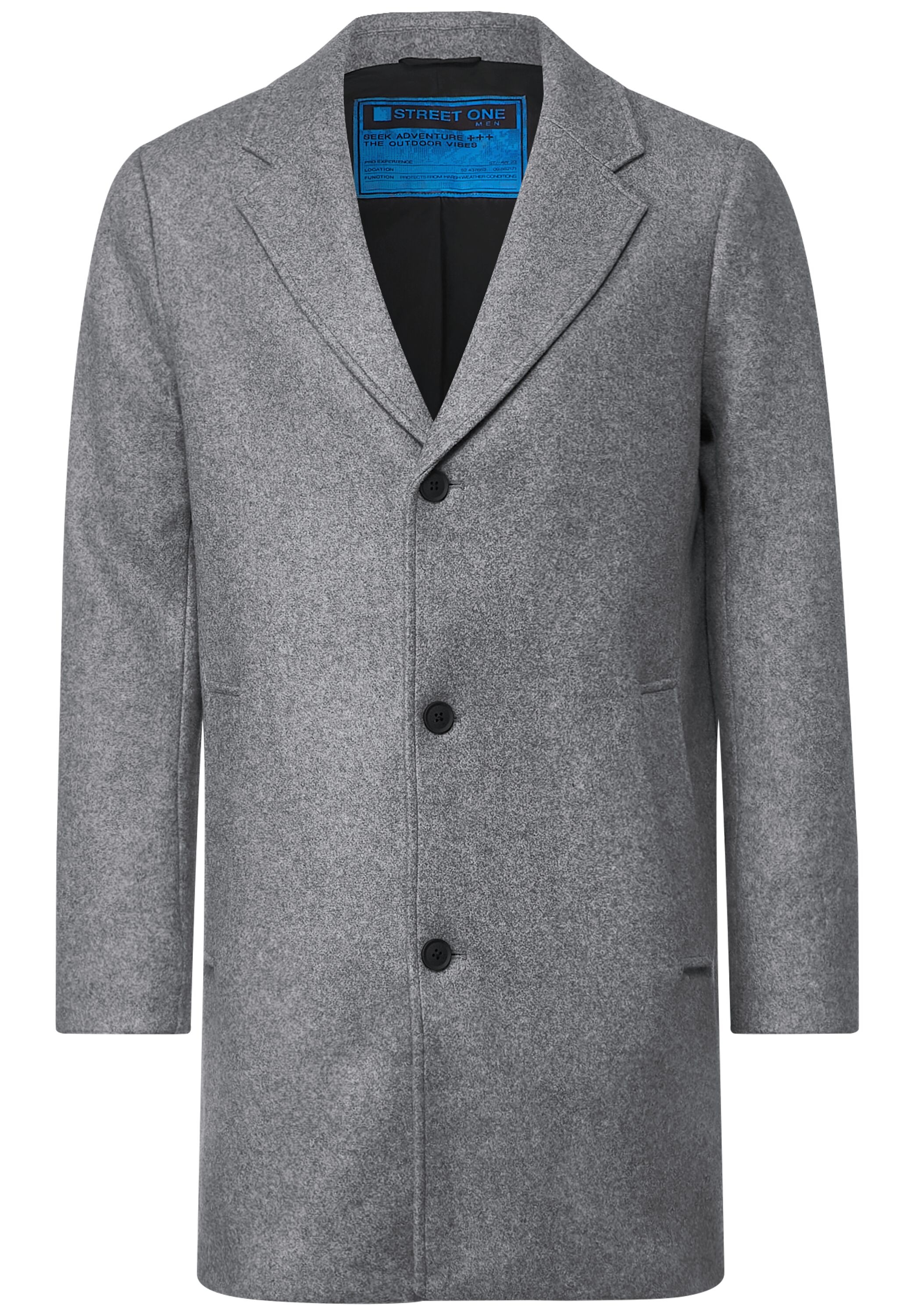 STREET ONE MEN Langjacke, ohne Kapuze, in Unifarbe