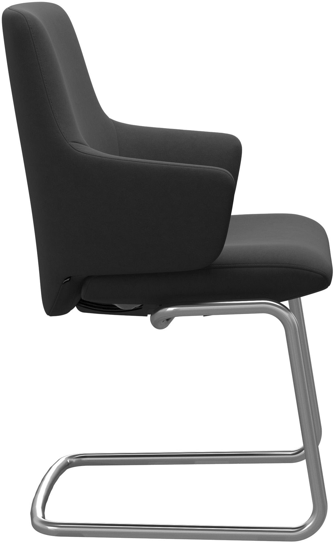 Stressless® Polsterstuhl »Laurel«, Microfaser DINAMICA, Low Back mit Armlehne, Größe L, mit Beinen aus Stahl in Chrom glänzend