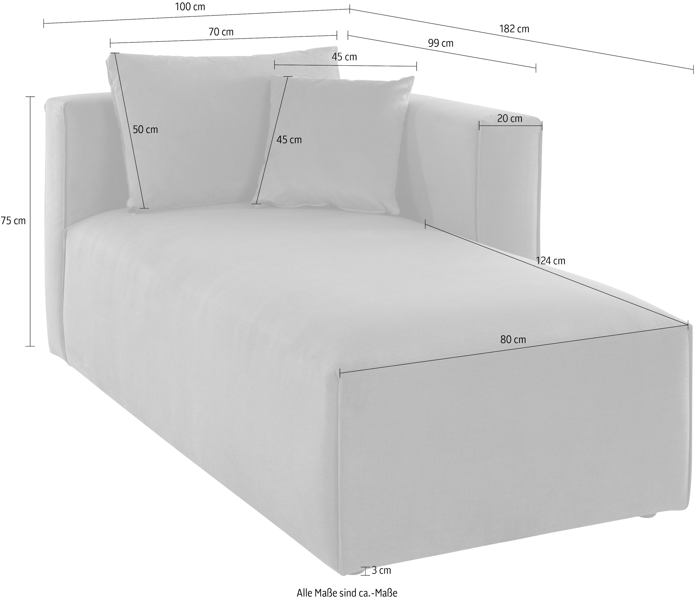 Guido Maria Kretschmer Home&Living Ottomane »Comfine«, Modul-Ottomane zur indiviuellen Zusammenstellung, in 3 Bezugsvarianten