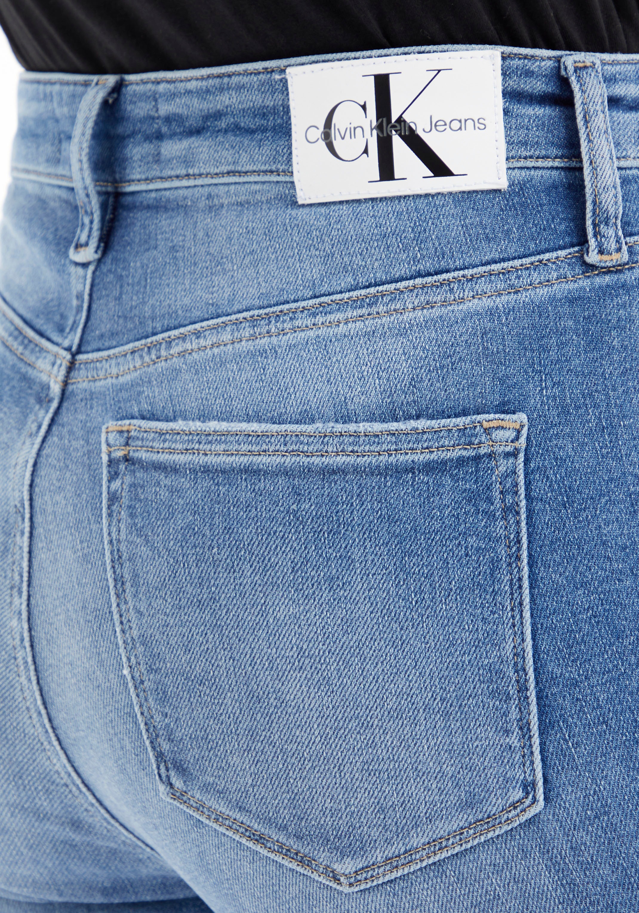 Calvin Klein Jeans 5-Pocket-Jeans »HIGH Münztasche auf kleinem Logo SKINNY mit BAUR Klein online RISE der SUPER | ANKLE«, Calvin kaufen