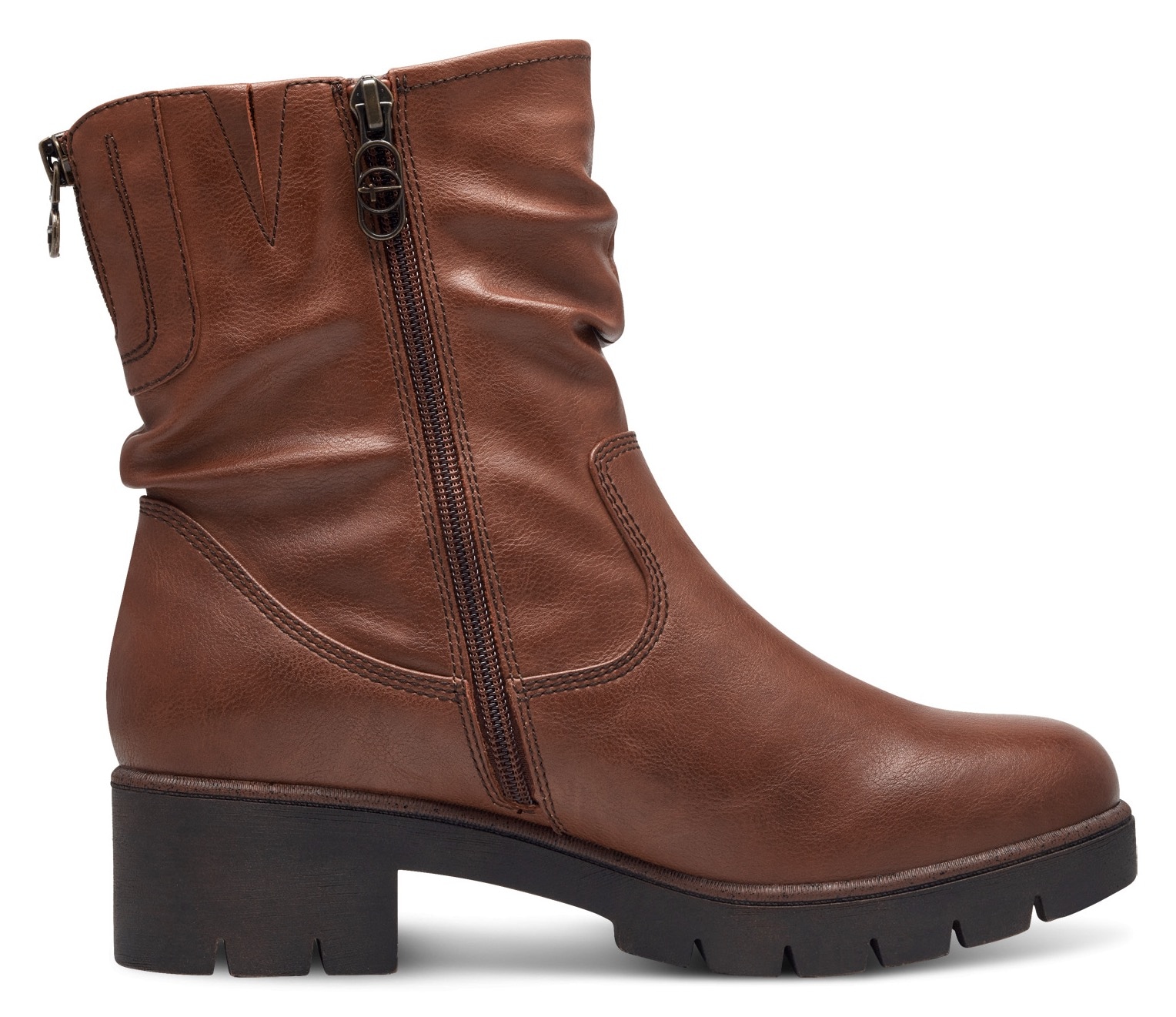 Tamaris Winterstiefelette, Blockabsatz, Winterboots mit Falten am slouchy Schaft