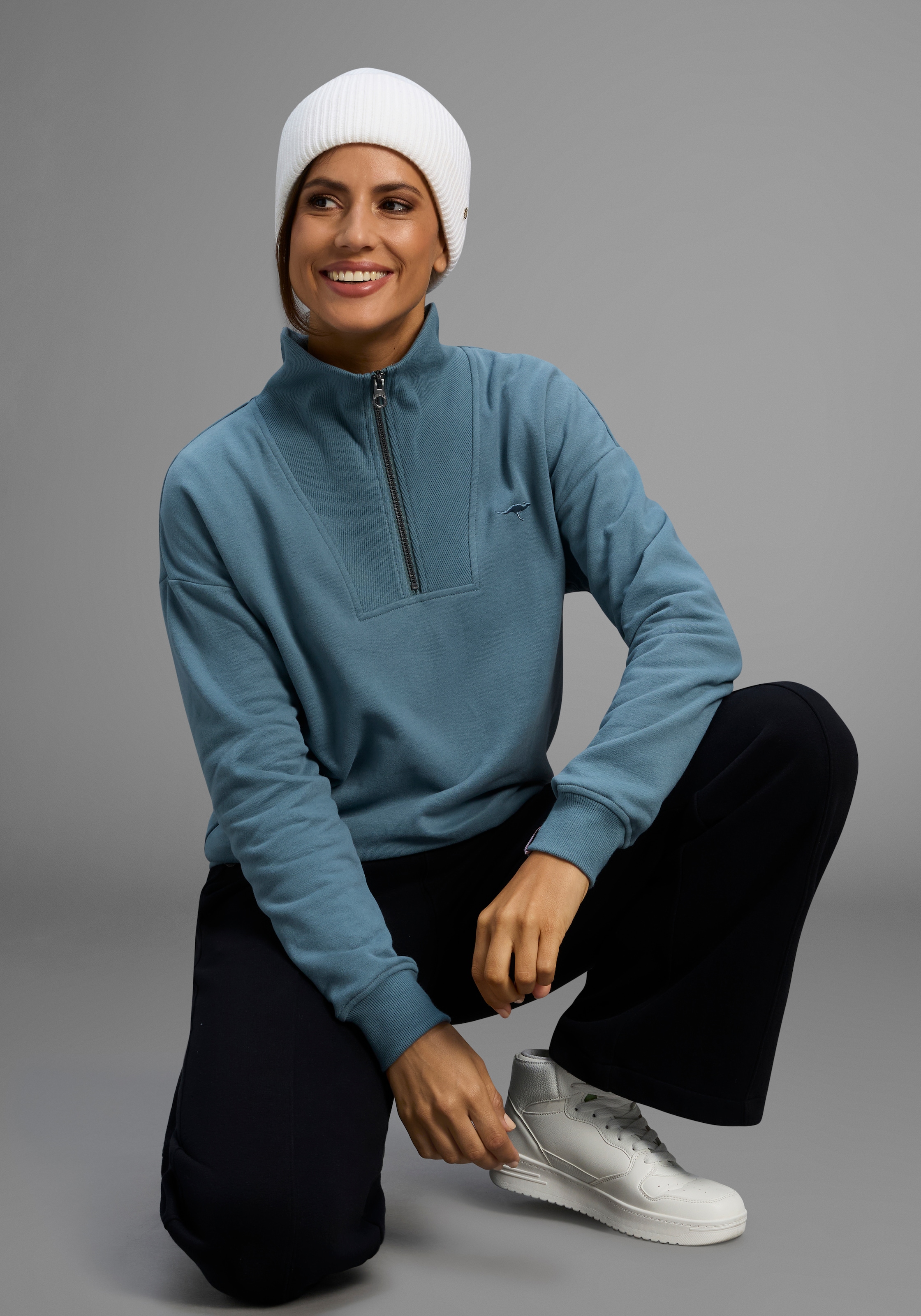 KangaROOS Sweatshirt, mit Troyer-Kragen günstig online kaufen