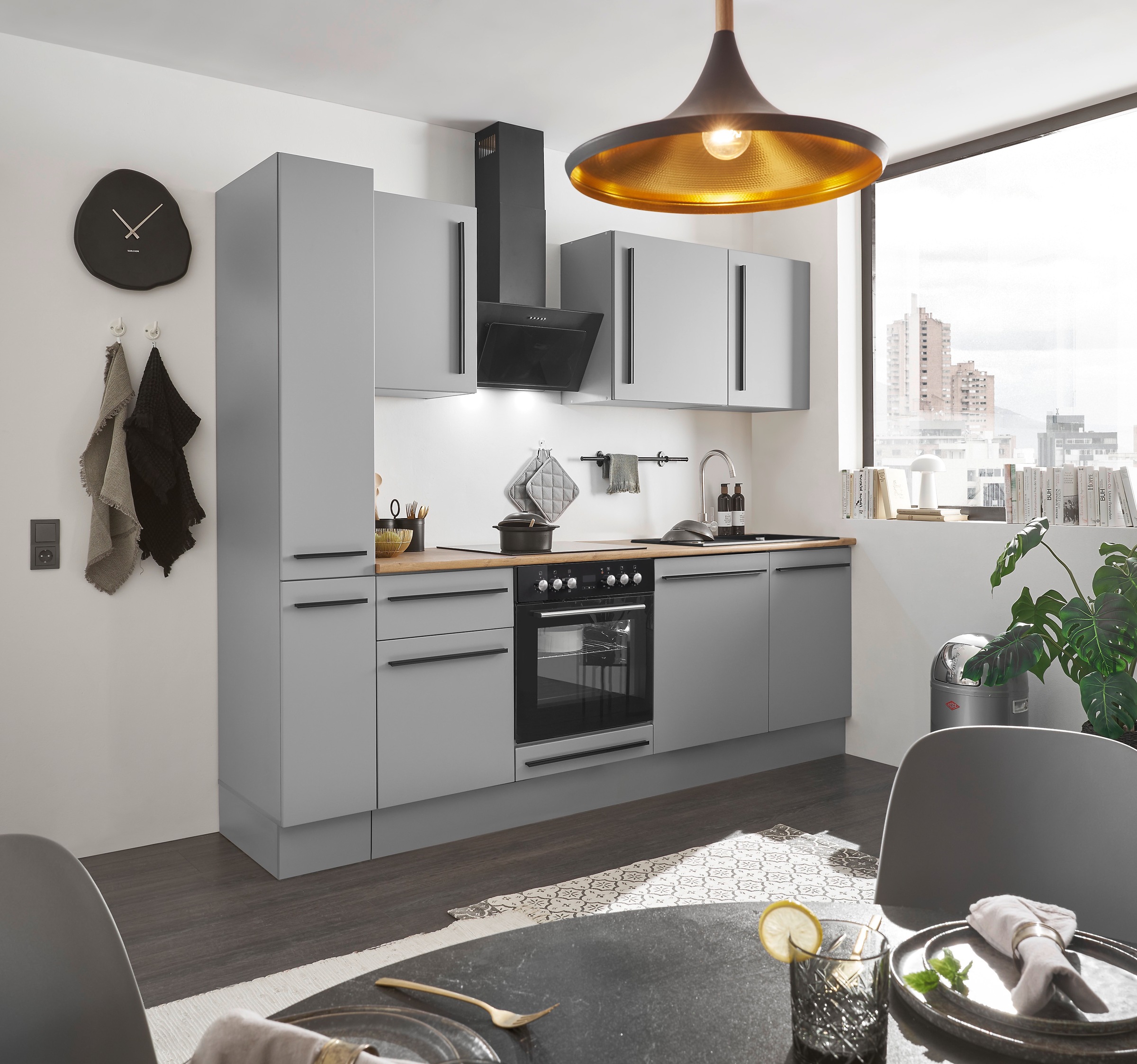 BASIC by Balculina Winkelküche »Denver, Küche BxHxT 250 x 211 x 60«, Breite 250 cm, wahlweise mit E-Geräten und Induktion