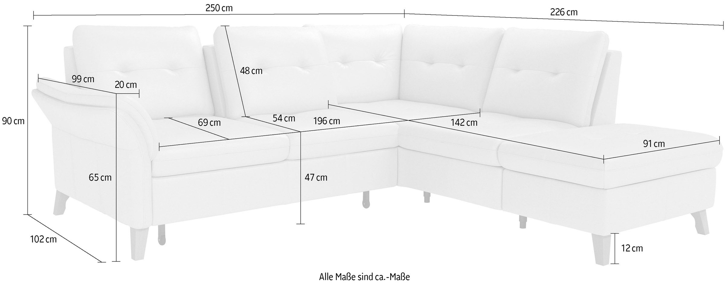 sit&more Ecksofa »Göteborg«, inkl. Sitztiefenverstellung, wahlweise mit Bettfunktion & Bettkasten